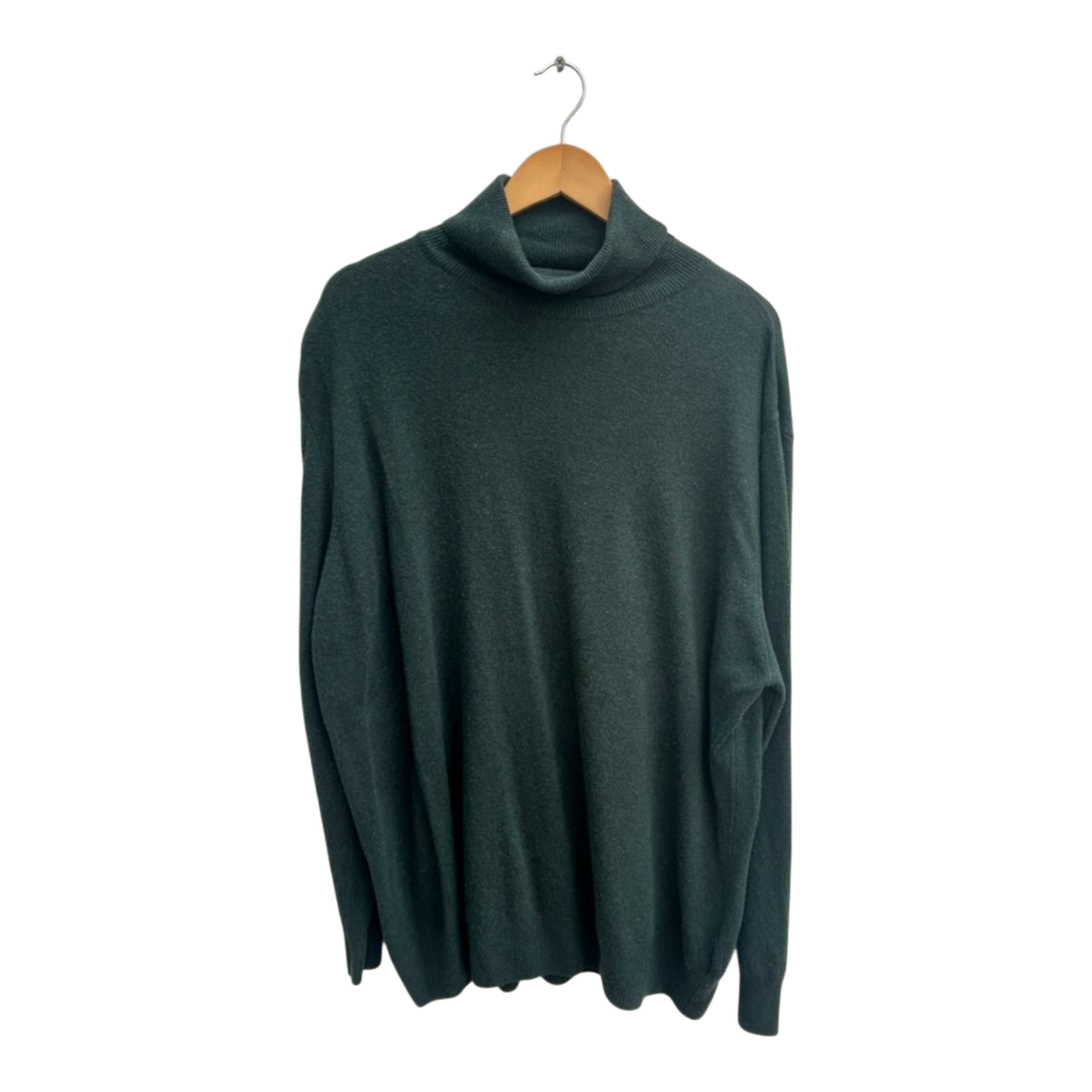 Pablo Pullover XL Unisex Rollkragen Schurwolle Kaschmir Viskose Grün Elegant Edel