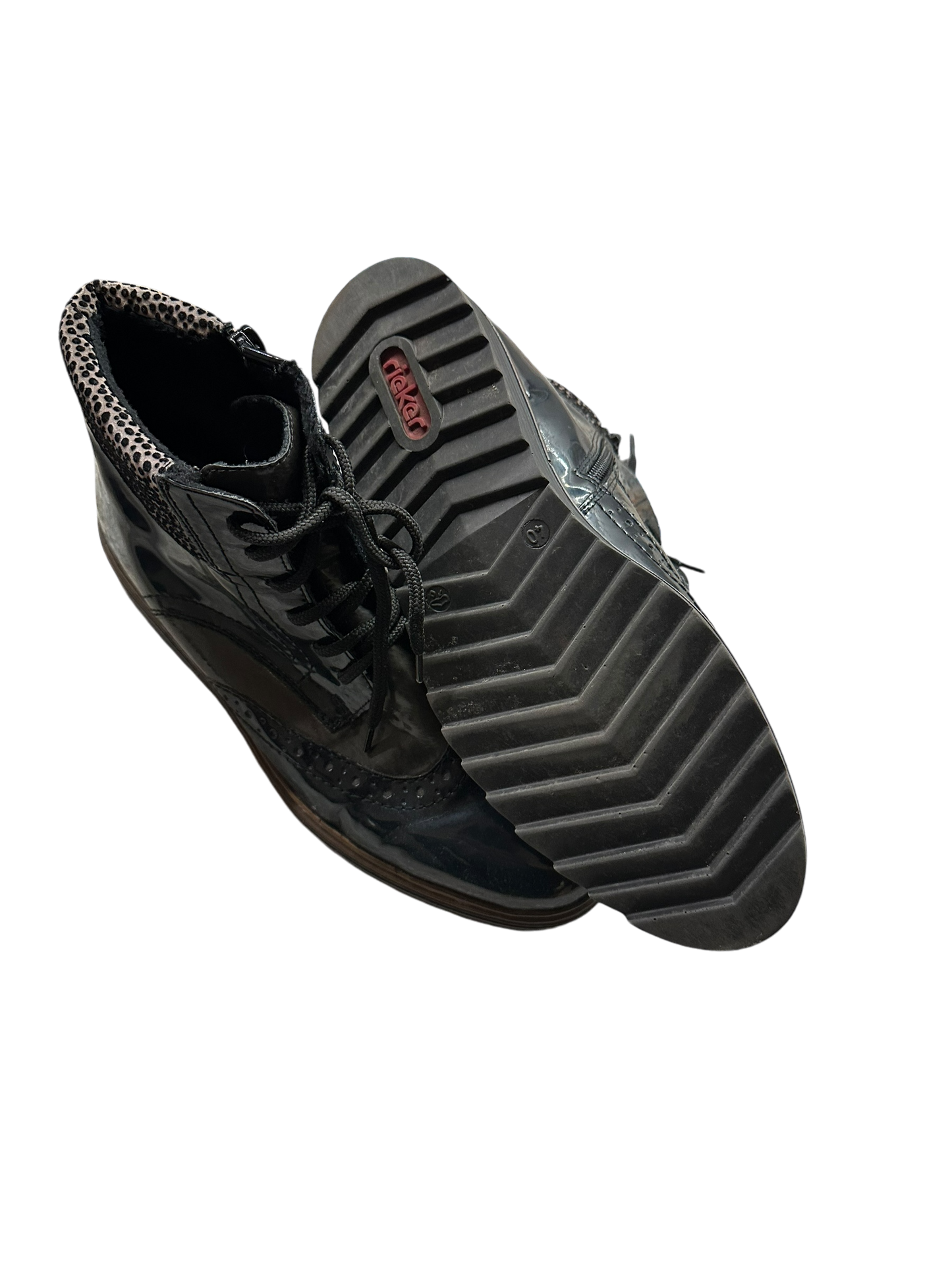 Rieker Damenstiefel Lack gefüttert dunkelblau Gr. 40