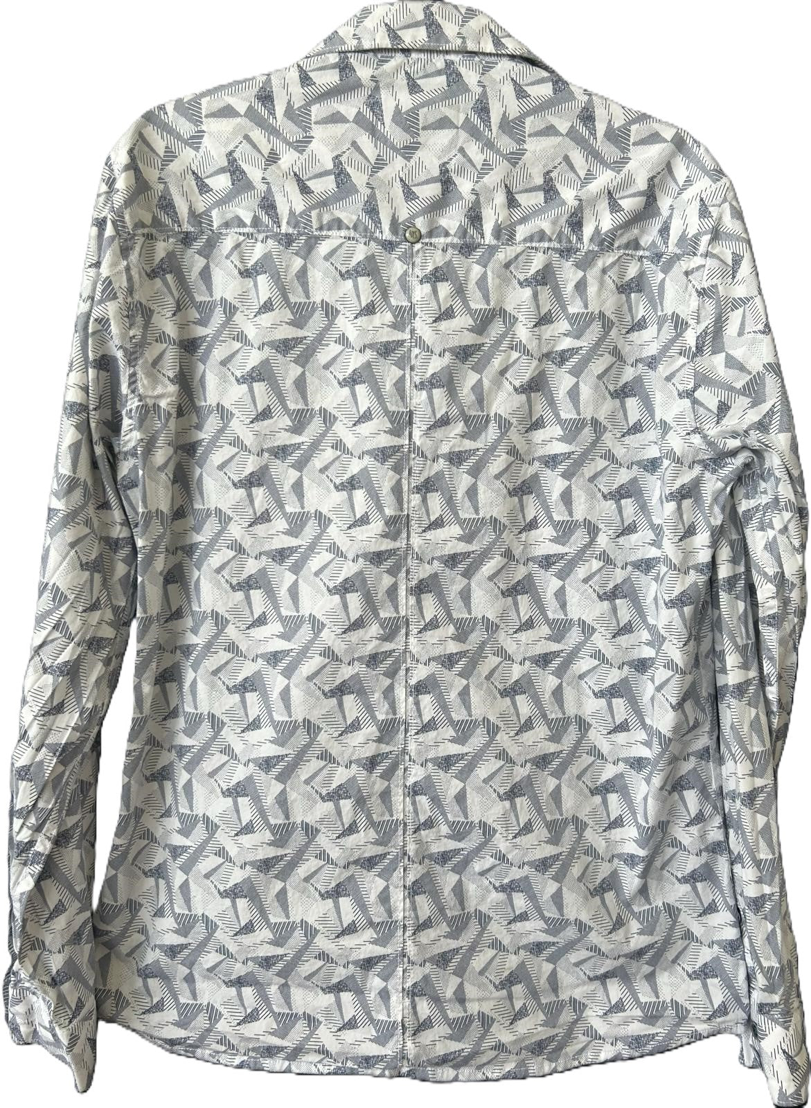 Hemd langarm - NO EXCESS Slim Fit Gr. M Weiß-Blau