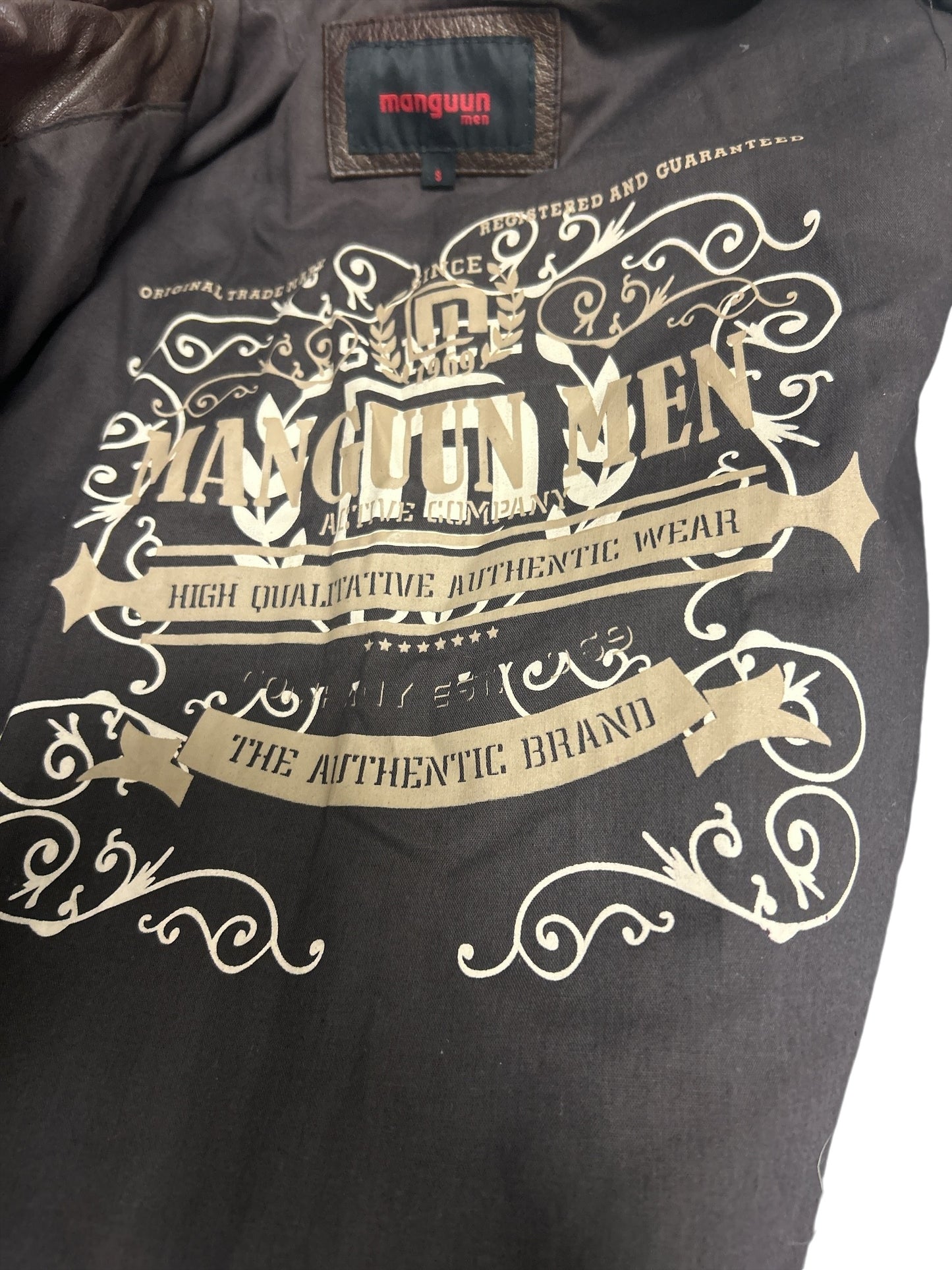 Lederjacke Herren Manguun Braun, Größe S