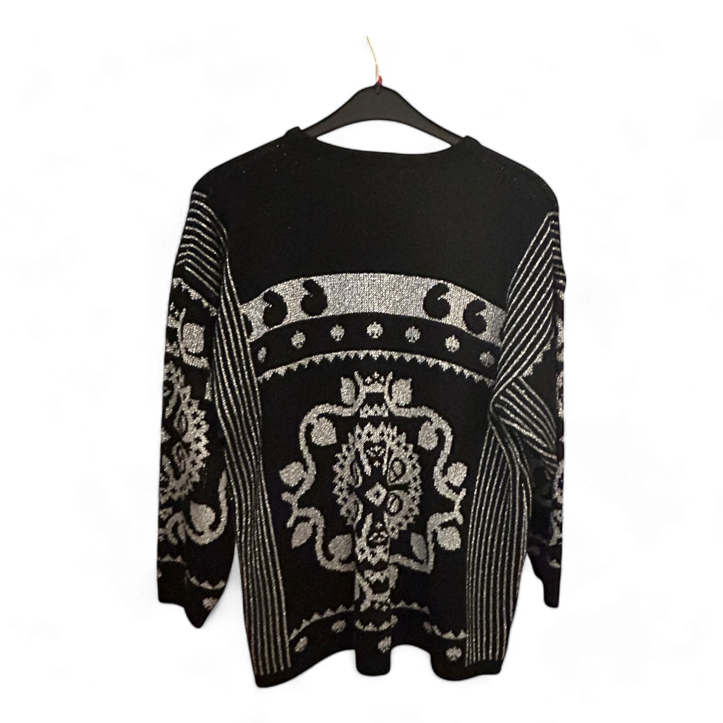 Lady Joy Damen Retro Pullover Silver Star Größe M