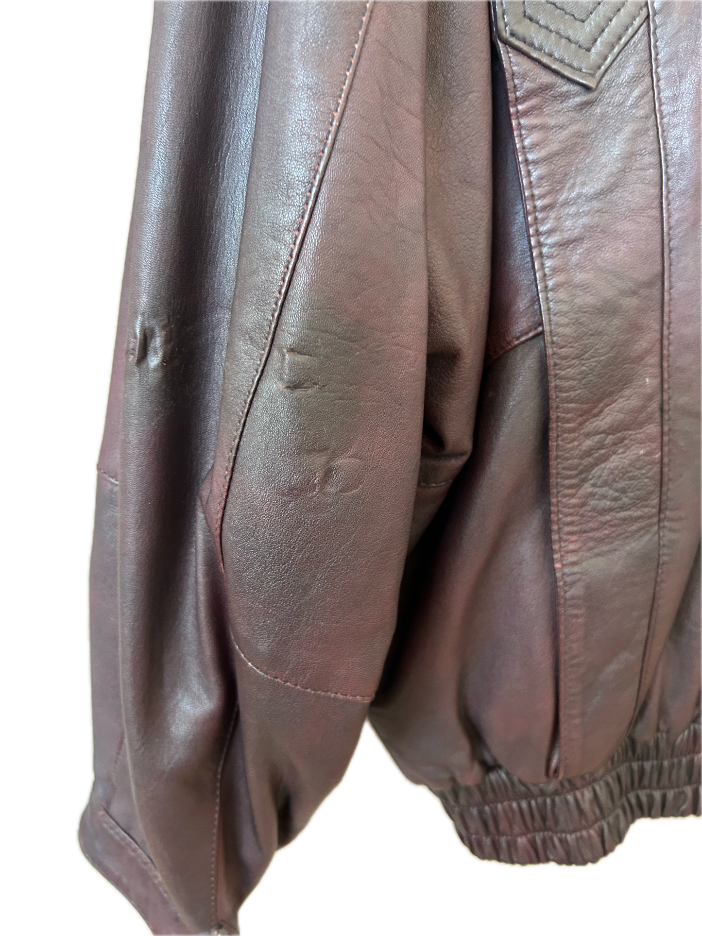 Lederjacke Vintage Braun, Größe 48 / M