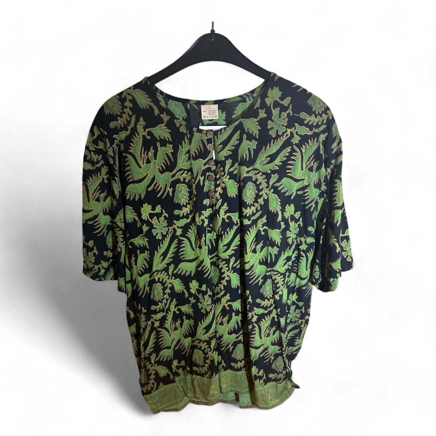 Pure Panda Bluse Damen Gr L XL Exotisch Blumen Dschungel Print Sommer Leicht
