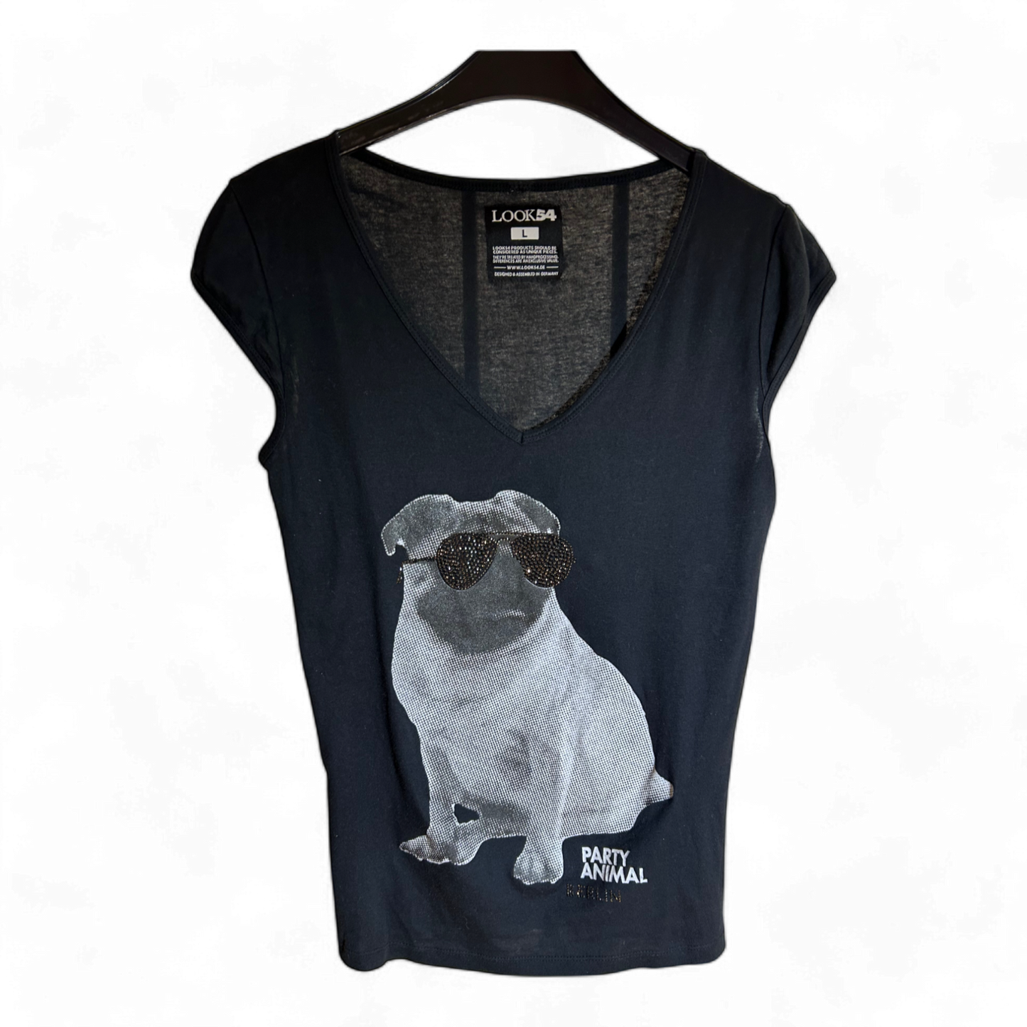 HAUPTSTADTROCKER-Look 54 Damen Shirt Bulldogge schwarz Gr. L