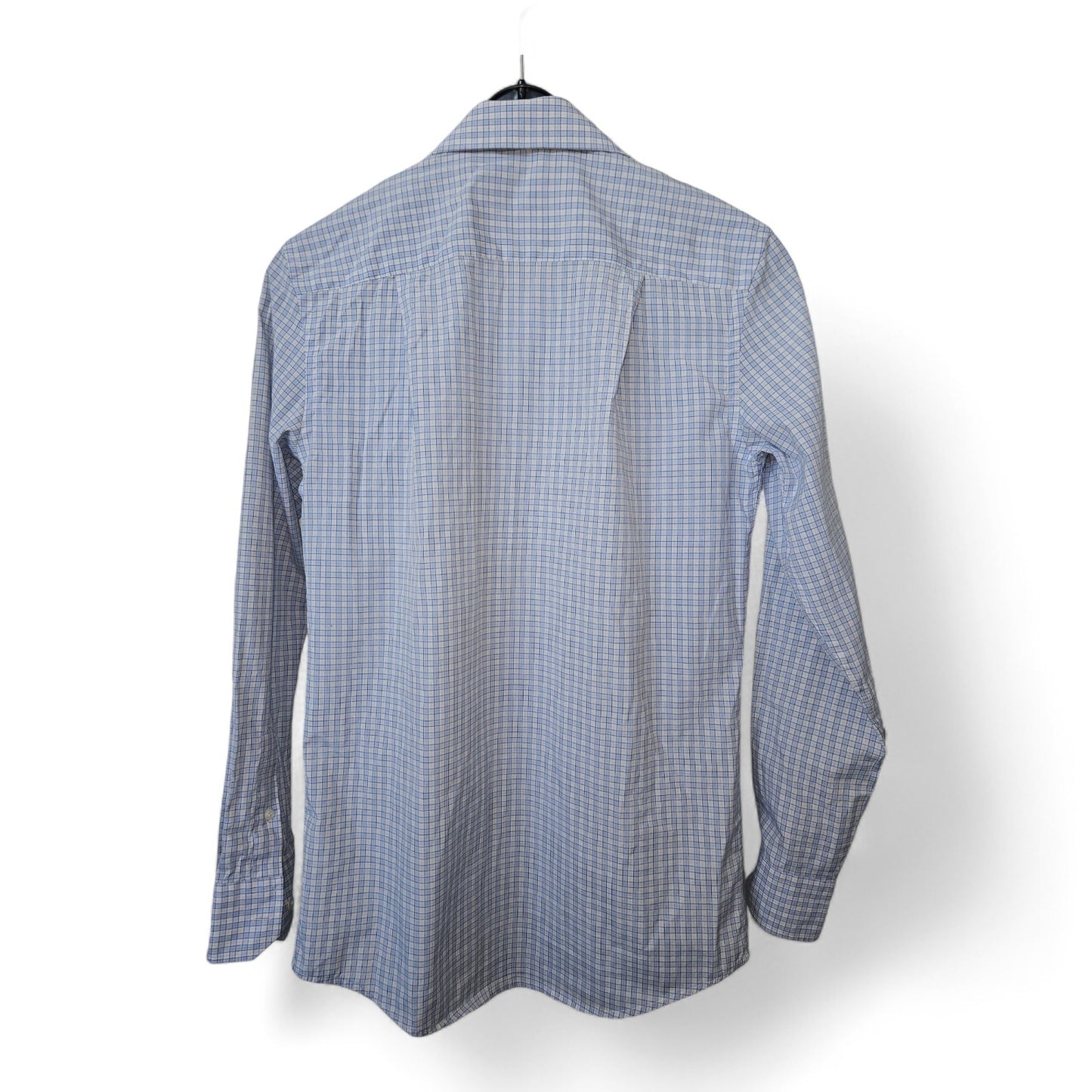 TEX business line - Langarm-Hemd - Gr. S - weiß-blau kariert