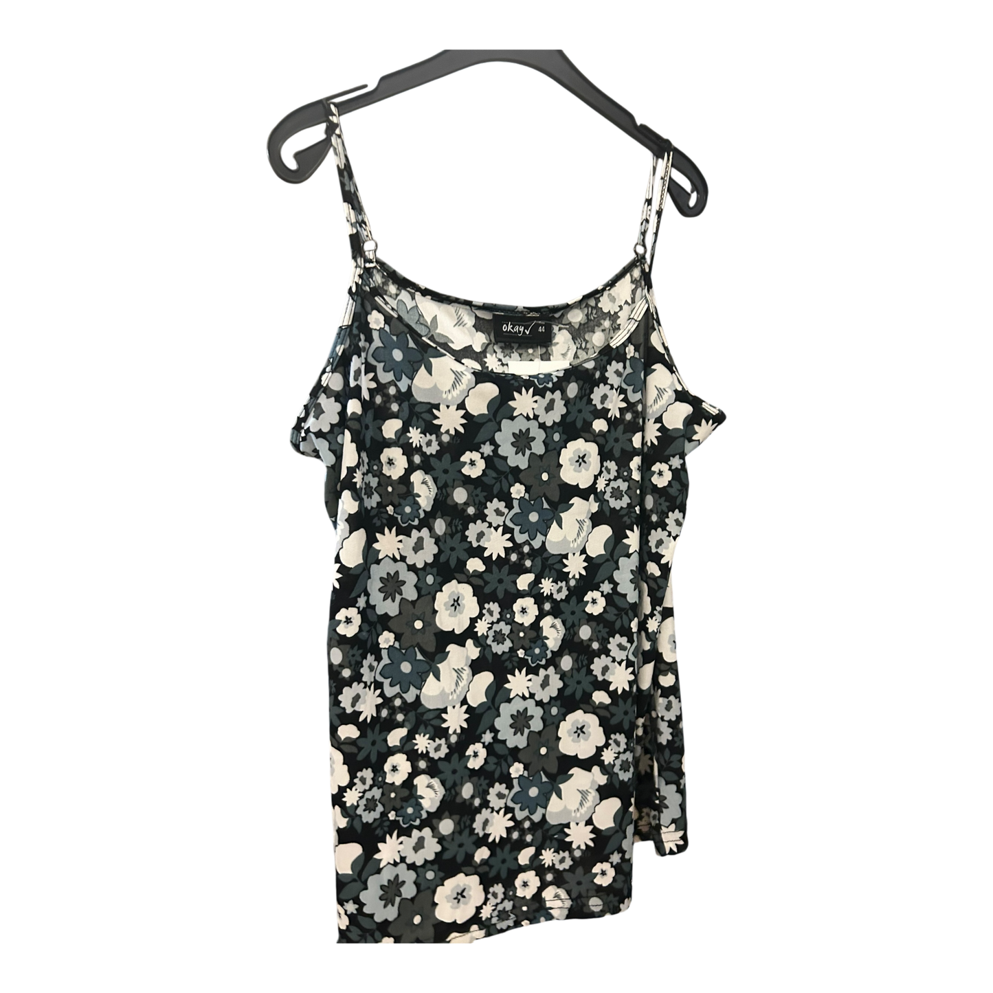 Pure Panda Damen Top Grautöne mit Blumen Größe 44