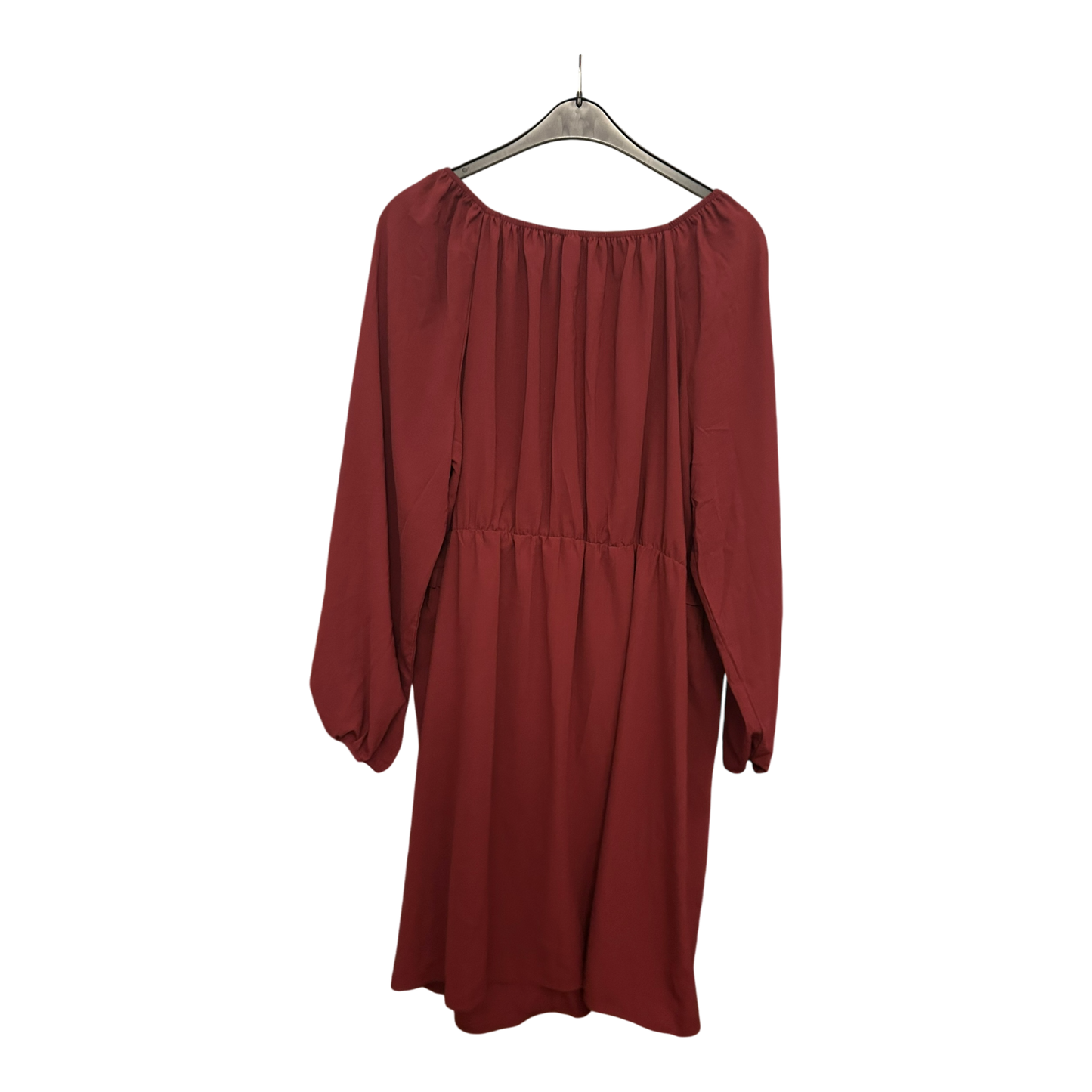 SHEIN CURVE Kleid Damen Dress Damenkleid Gr. 3XL Bordeaux Spitze Elegant Langarm