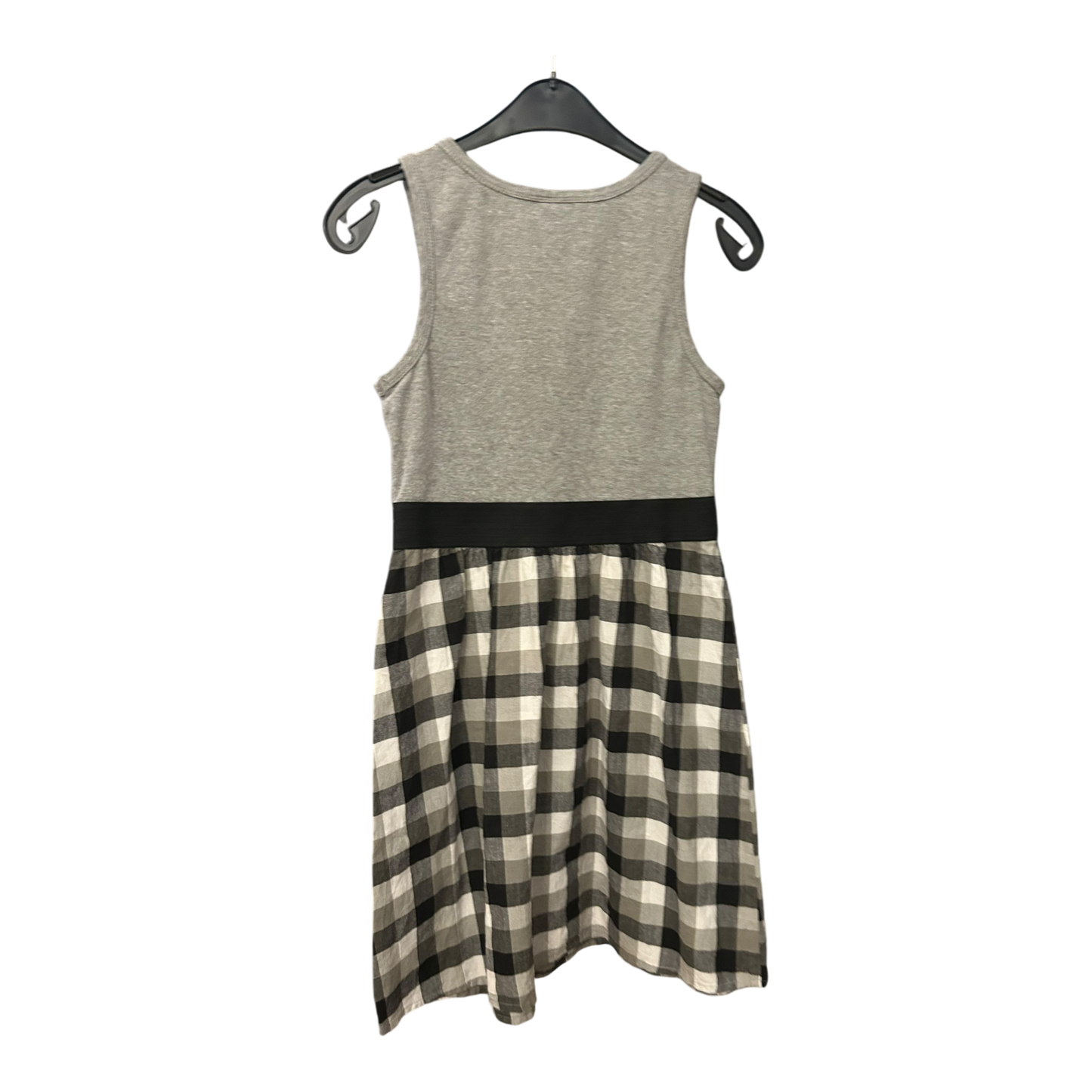 Kleid Damen Dress Damenkleid Gr. 38 Grau Schwarz Karos Stretch Baumwolle Sommer