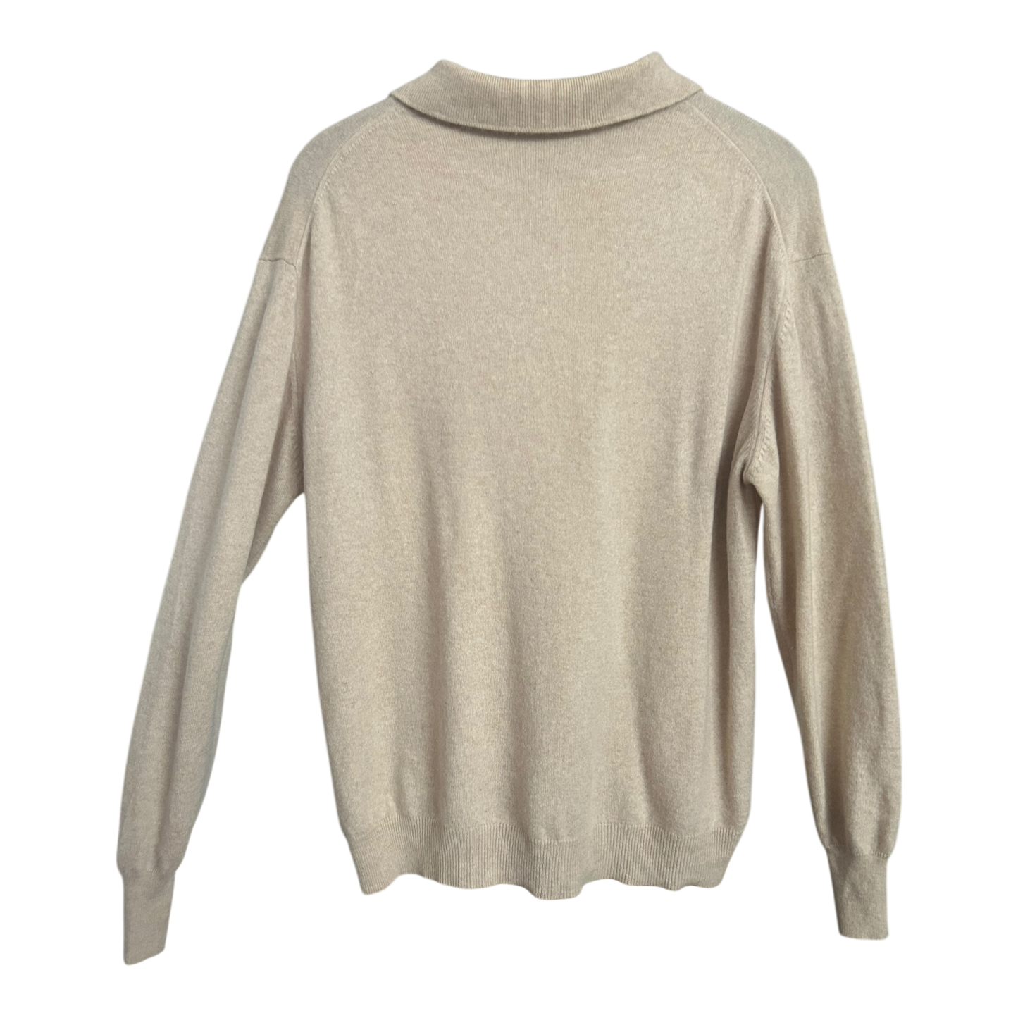 Pure Panda Herren Polo Pullover | Gr. XL | 100% Kaschmir | Beige | Luxus