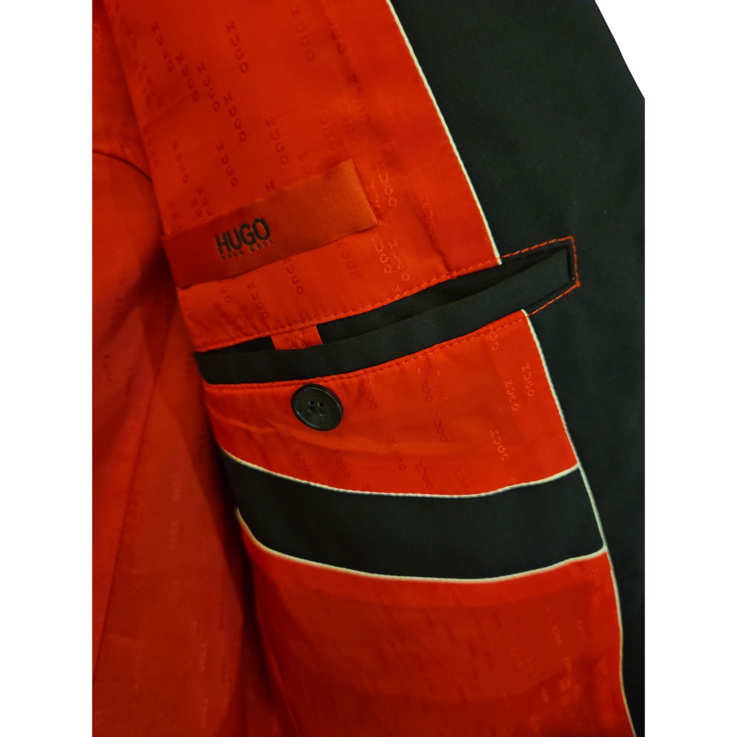 Hugo Boss Jacke Gr 48 Herren Sakko Baumwolle Schwarz Elegant Business Klassiker