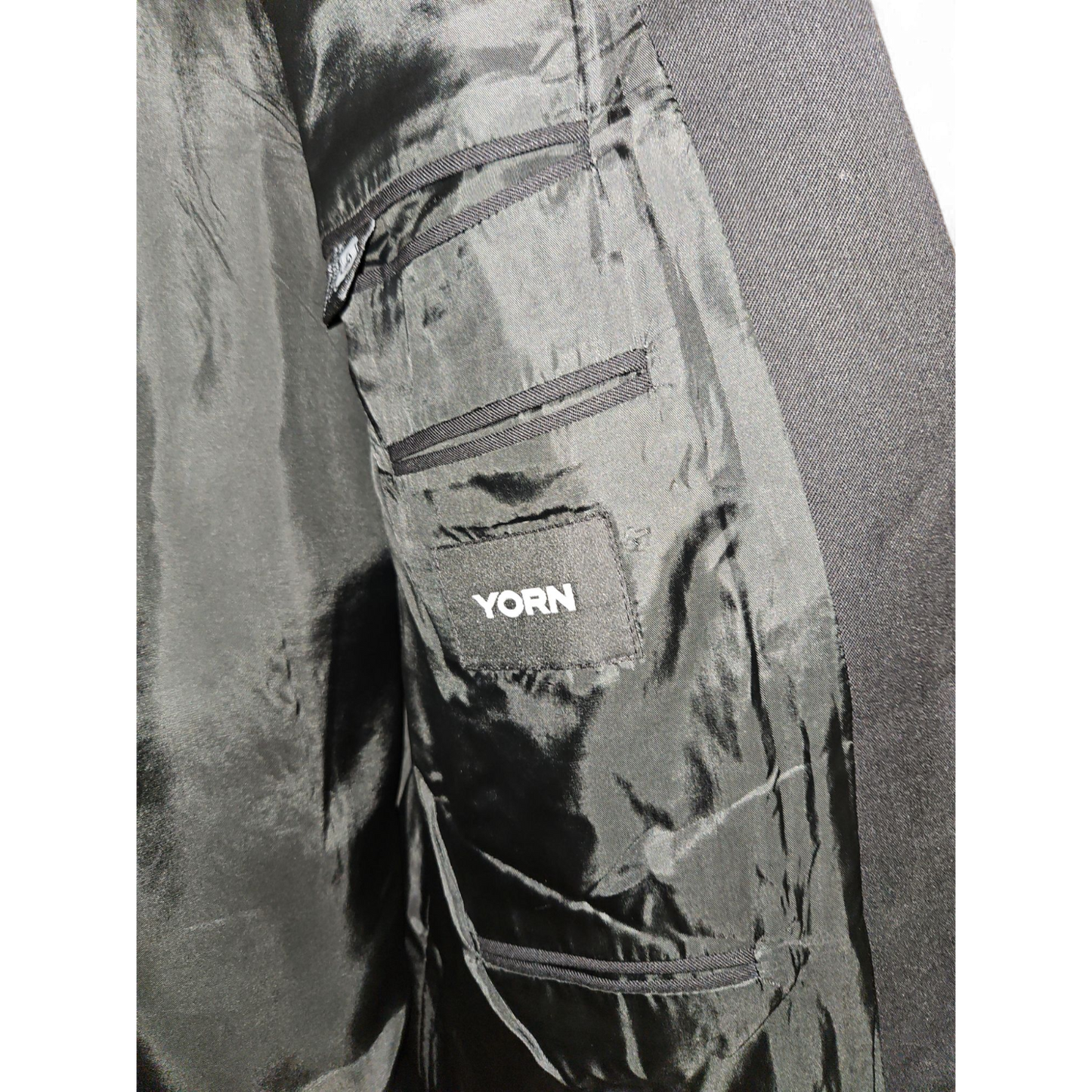 YORN Sakko Gr 52 Herren Sakko Schwarz Klassisch Elegant Anzugjacke Business