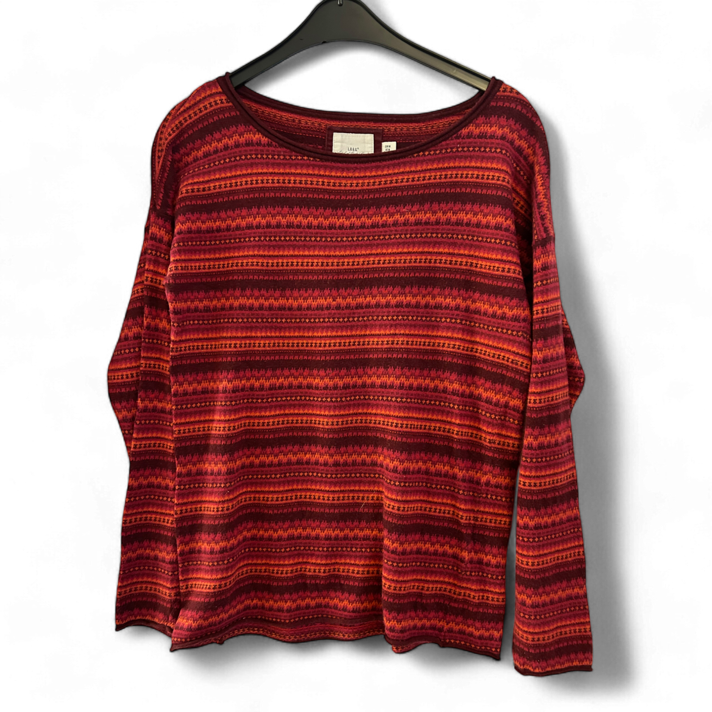 H&M Damen Strick Pullover Rot Streifen Größe M