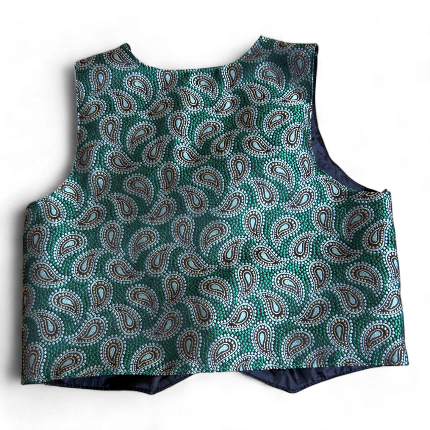 Jungen Weste schwarz mit grünem Muster Größe 74