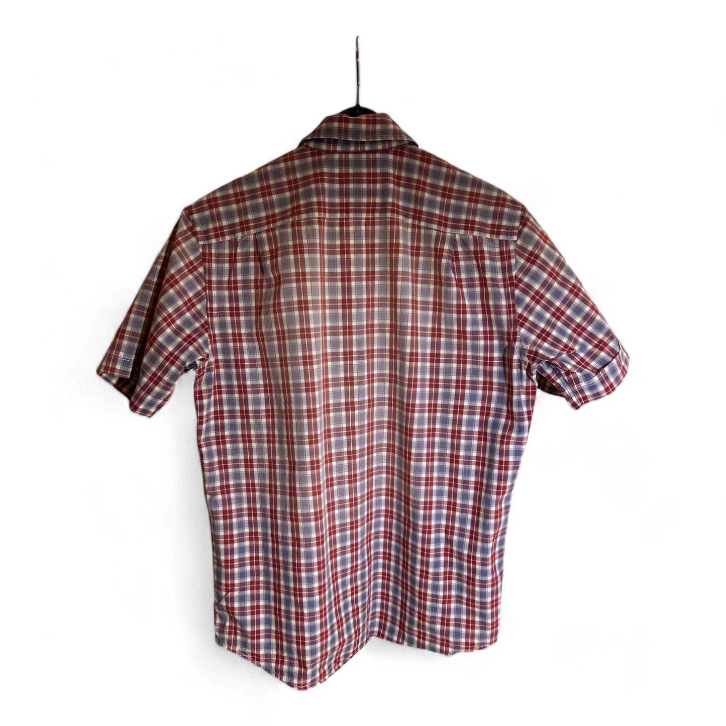 Brax Comfort Fit- Kurzarm-Hemd - Gr. M - rot/blau kariert