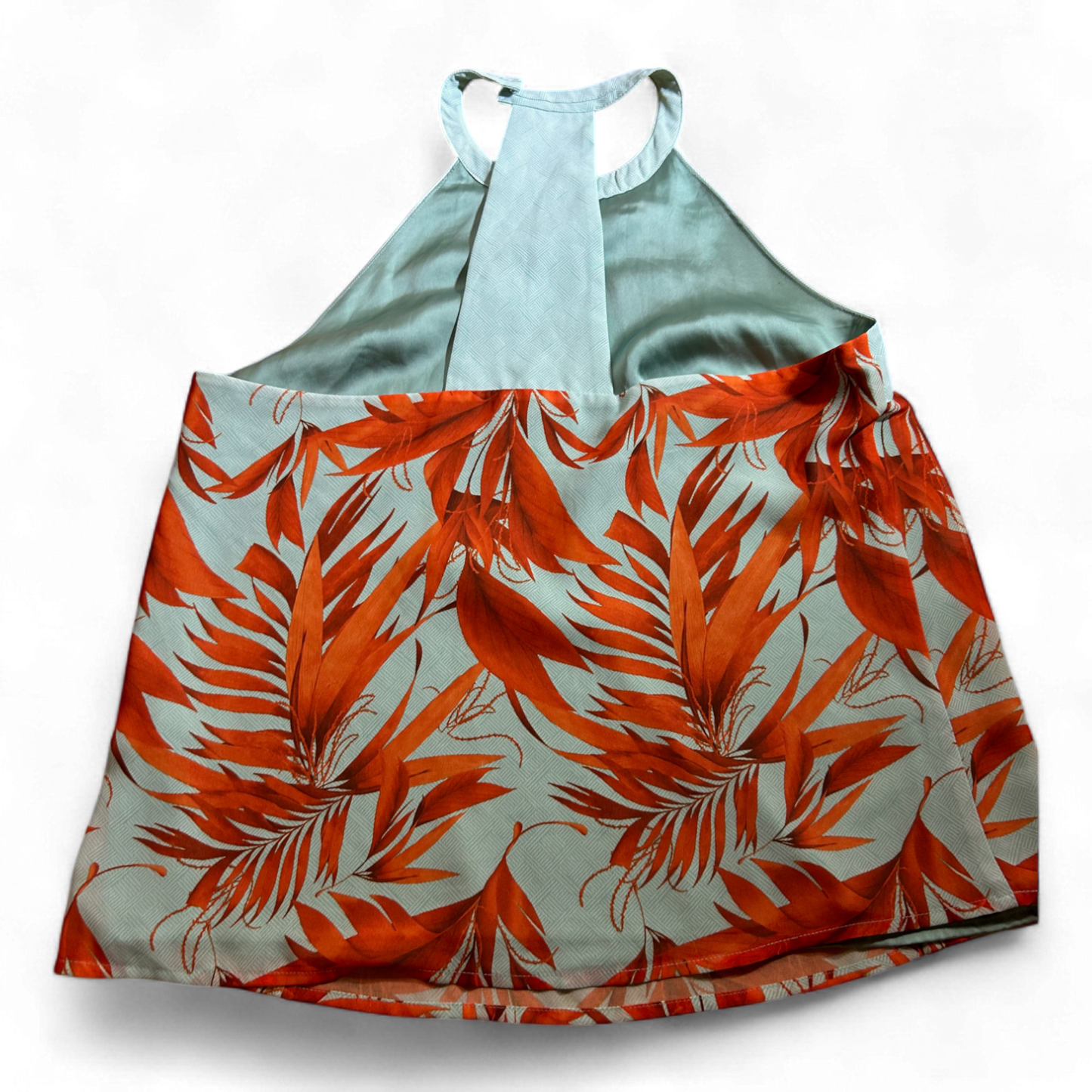 H&M Bluse Damen Gr 40 Türkis Blumen Muster Langarm Sommer Frisch Bequem