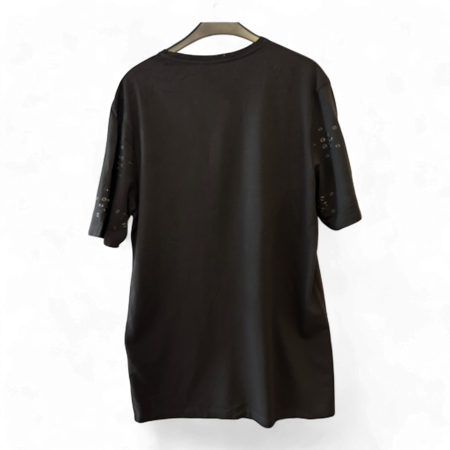 Topman Longshirt/T-Shirtkleid schwarz mit Applikationen Größe L