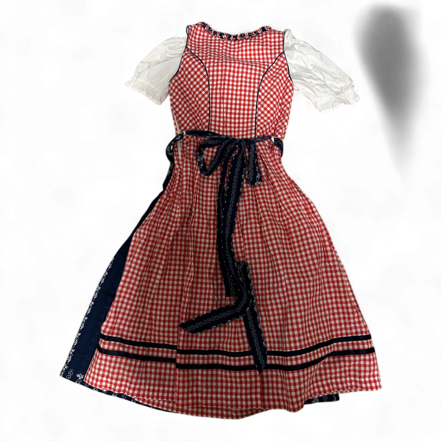Distler Mädchen Kleid Dirndl 3-teilig rot-weiß-blau Größe 152