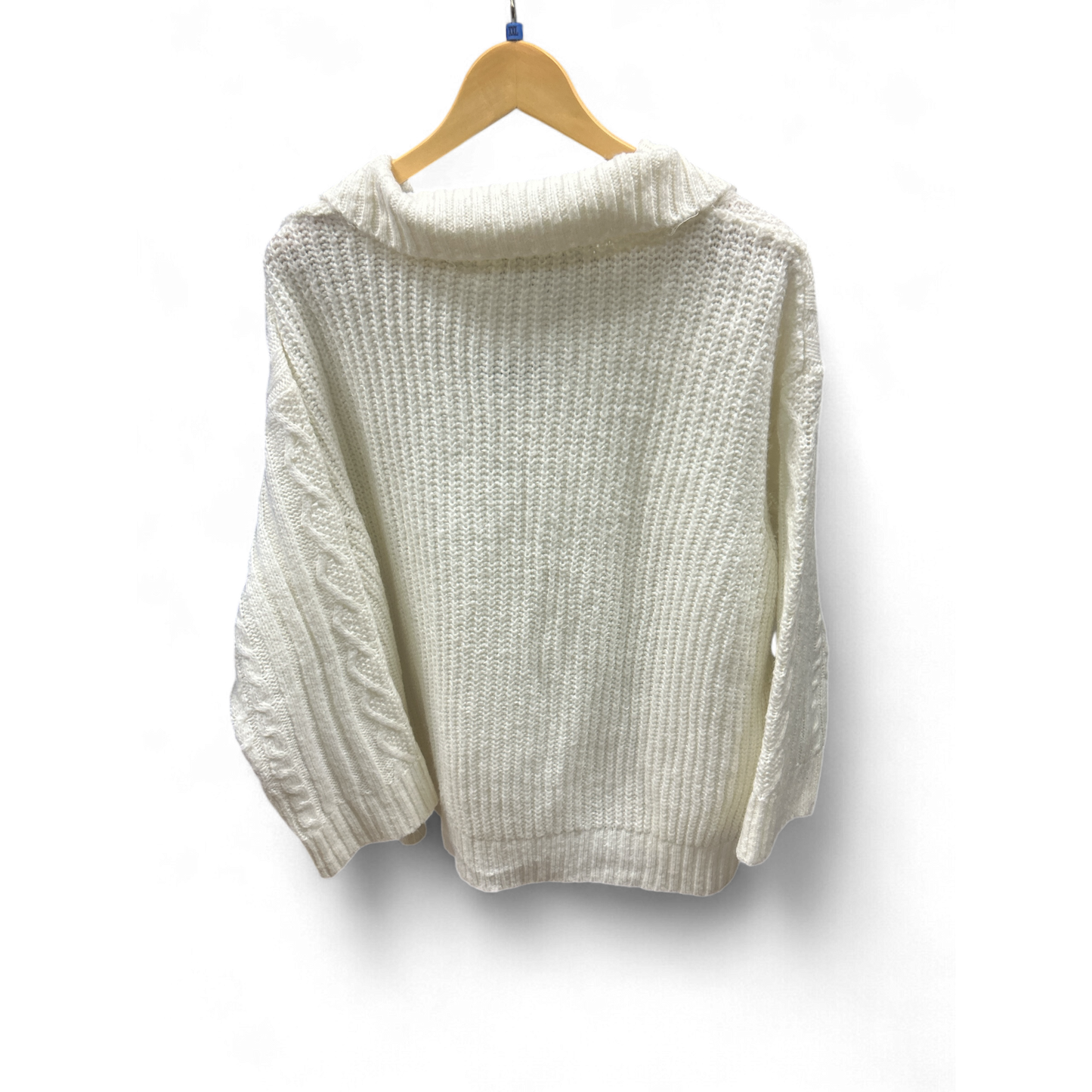 H&M Damen Strick Pullover Weiß Zopfmuster Größe XXL