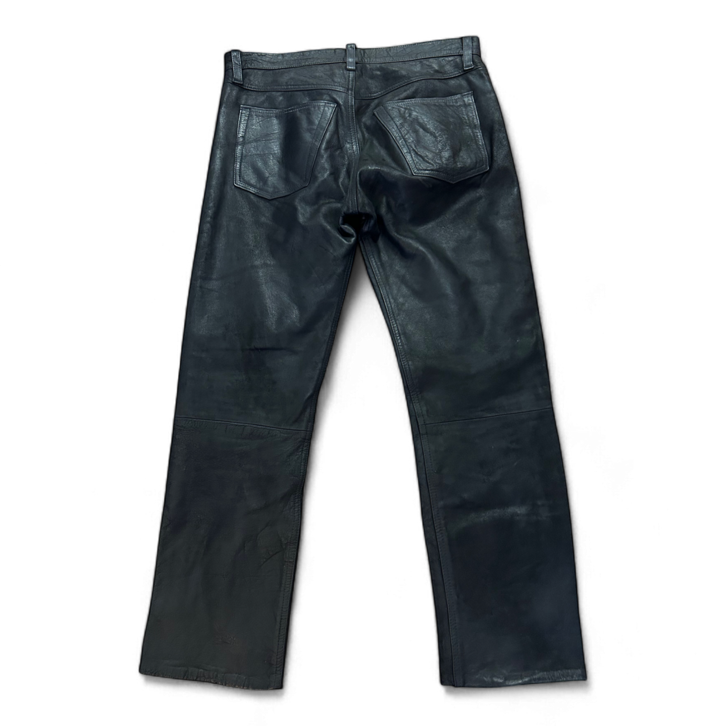 Motorradhose Leder Schwarz Herren Größe 50 Robust Sicher