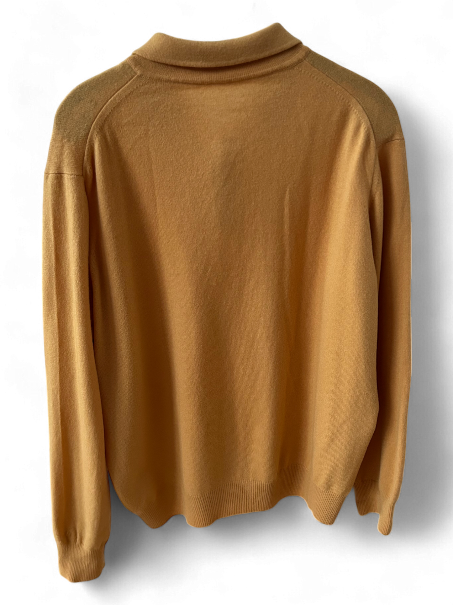 Italienischer Premium Pullover Herren, Goldbraun, Größe 52 – Wolle, Seide, Cashmere