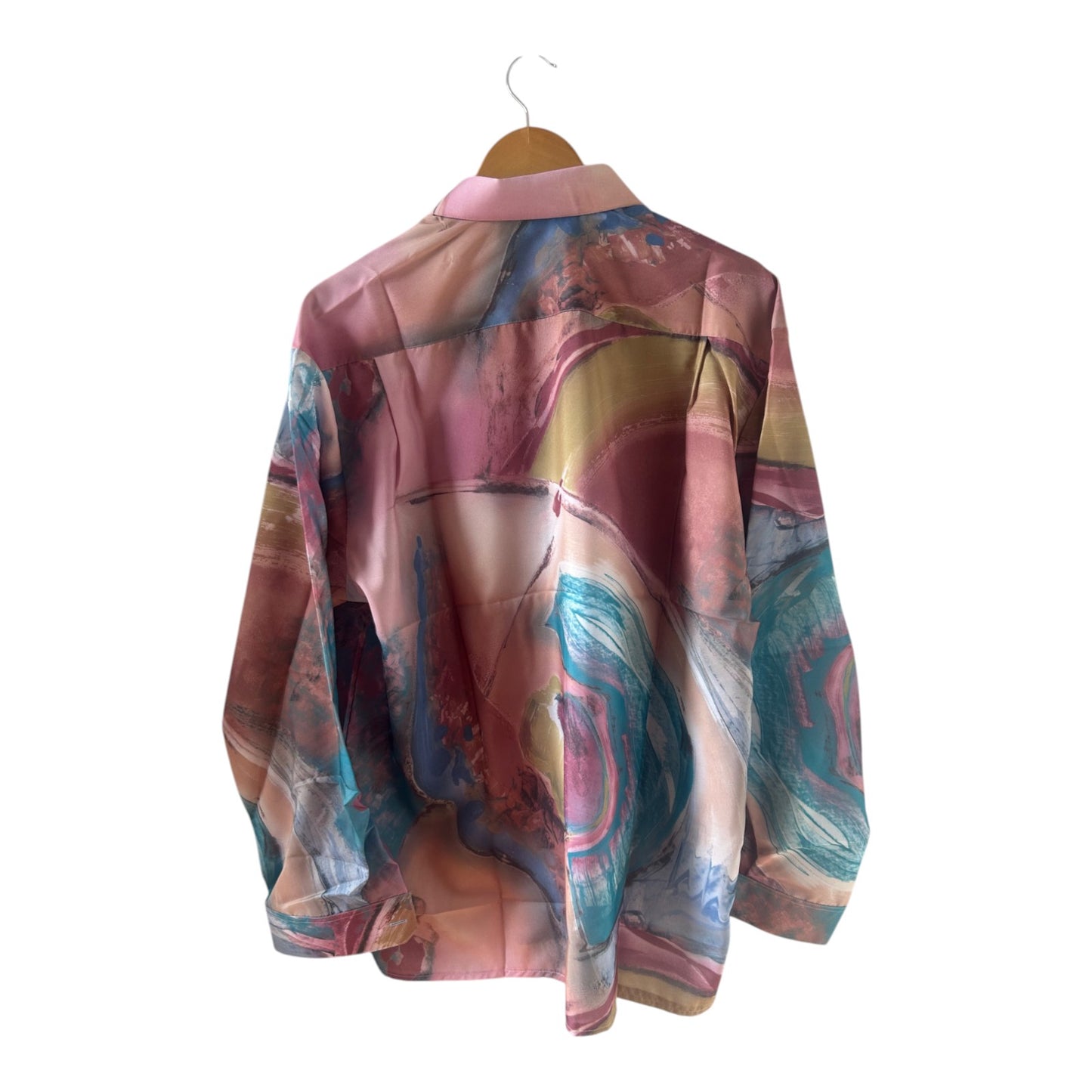 Cosma Hemd XL Abstrakt Bunt Herrenhemd Kunstmuster Langarm Retro Design Neu