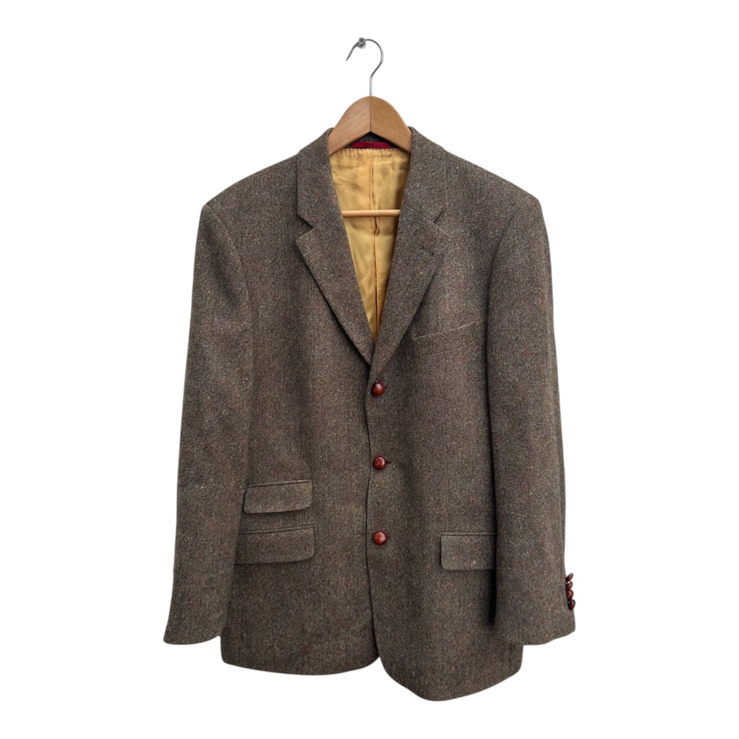 Brummer Berlin Sakko Gr 52 Donegal Tweed Wolle Magee Ireland Braun Vintage 90er