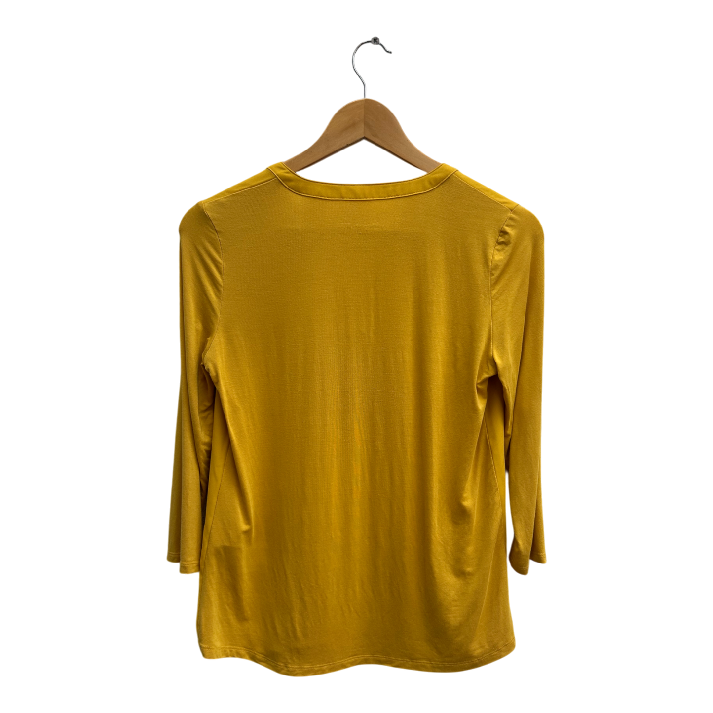 Maison 23 Paris Bluse Damen Gr 34 Gelb Viskose 3/4 Arm Casual Chic Modern