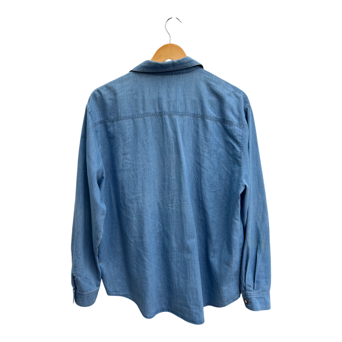 Trachtenbluse Damen Gr 44 Blau Stickerei Vögel Baumwolle Langarm Oktoberfest