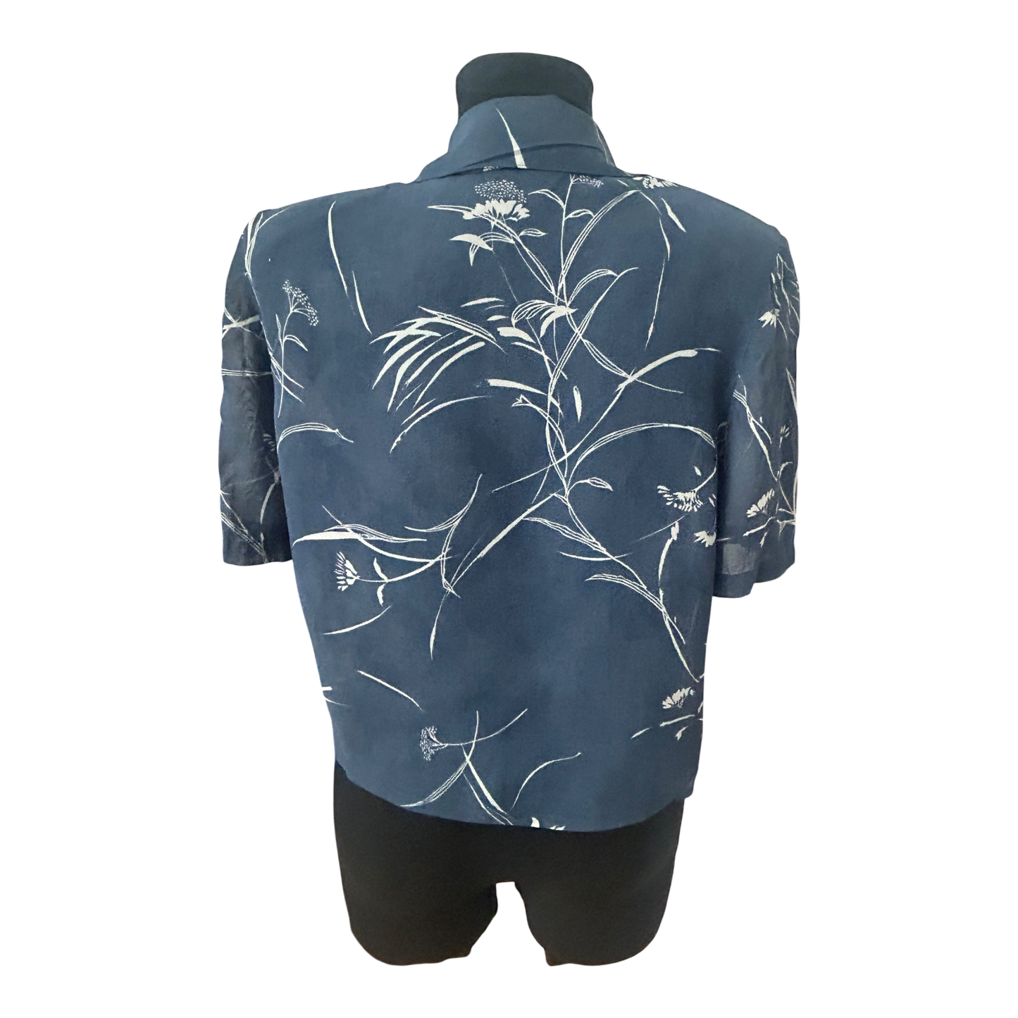 Bonita Damen Bluse 42 Kurzarm Viskose Transparent Blumen Muster Sommer