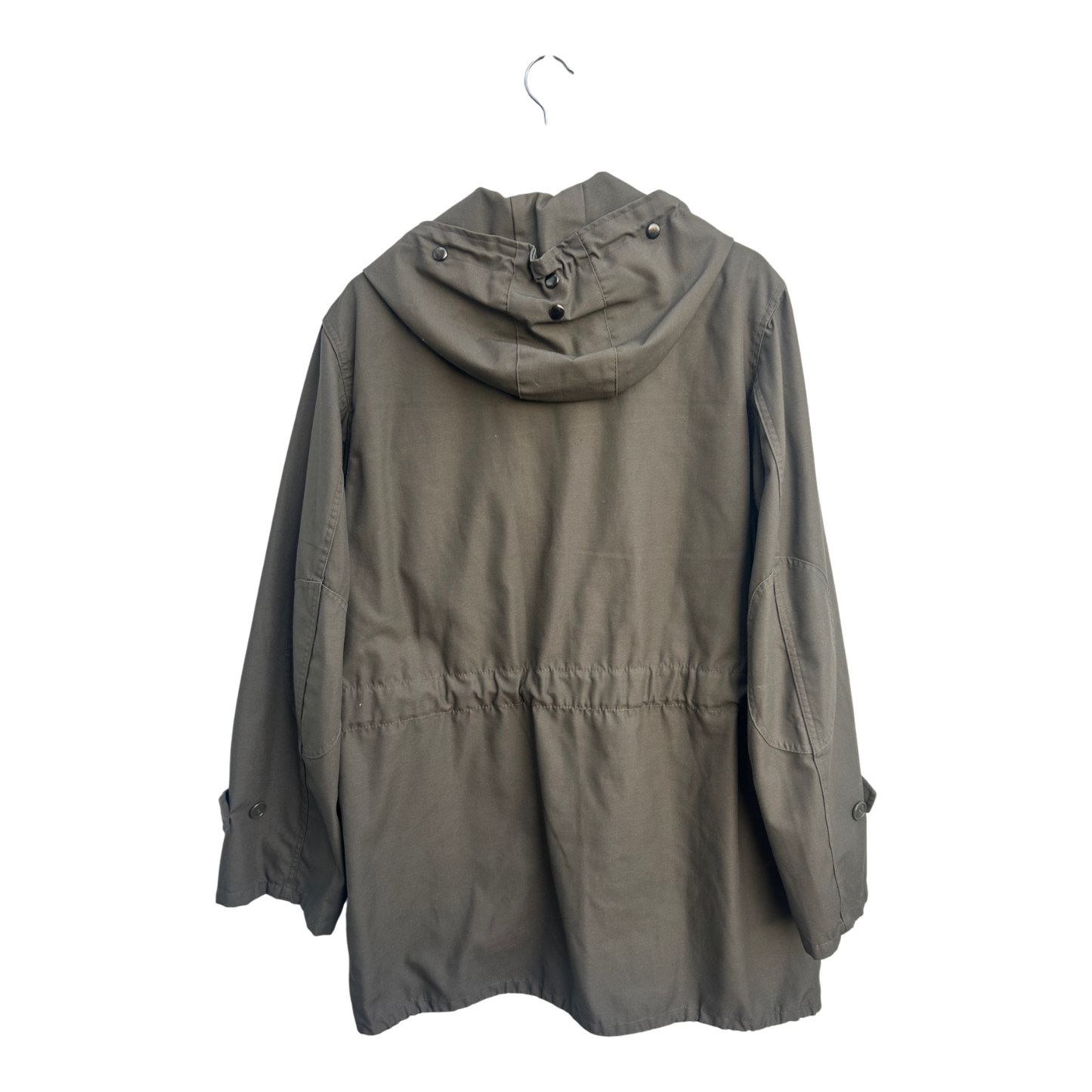 Herren Parka Gr 54 Khaki ungefüttert Baumwolle Freizeit Jacke Kapuze Tunnelzug