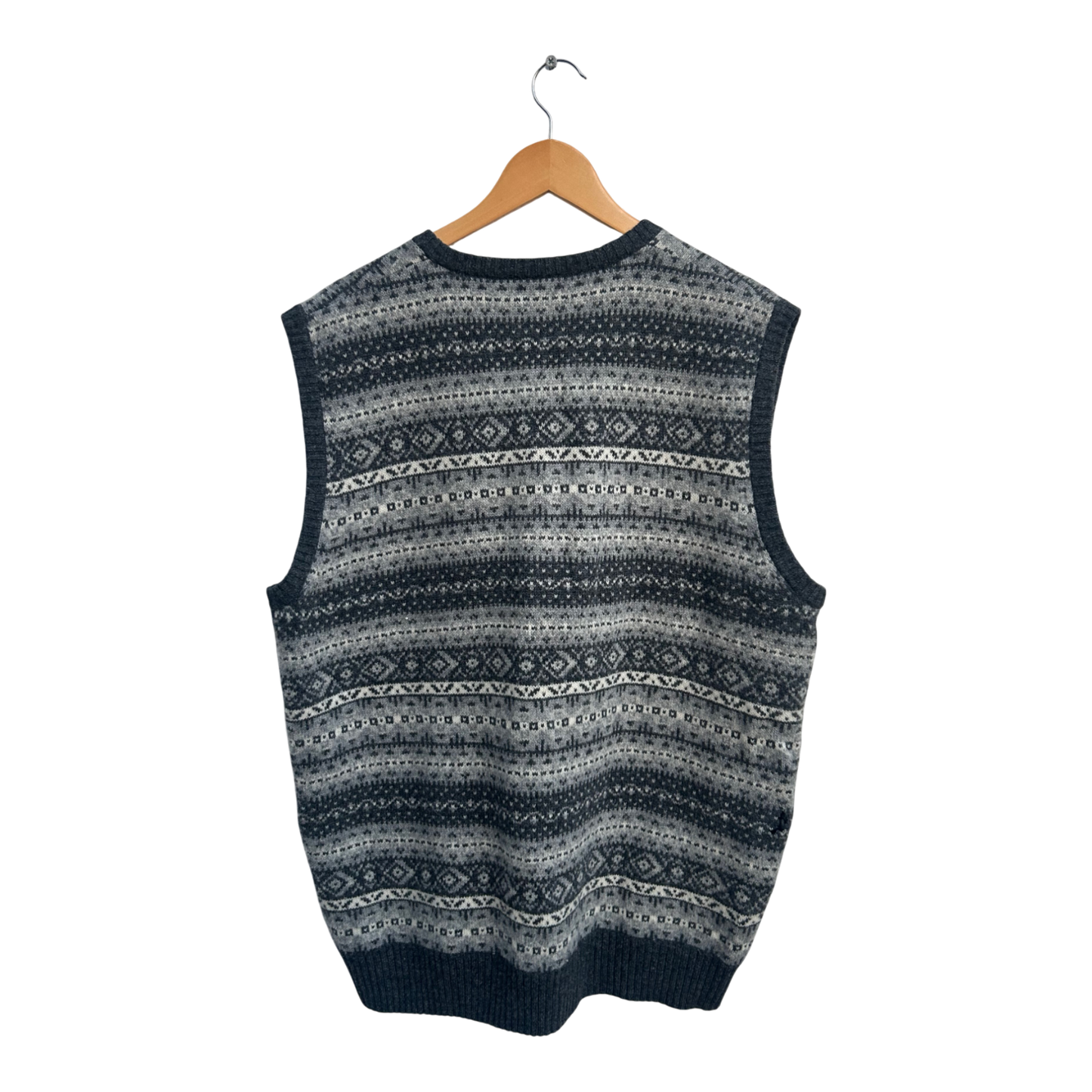 Mc Neal Pullunder Herren XL Grau 100 % Lammwolle Norweger Strick