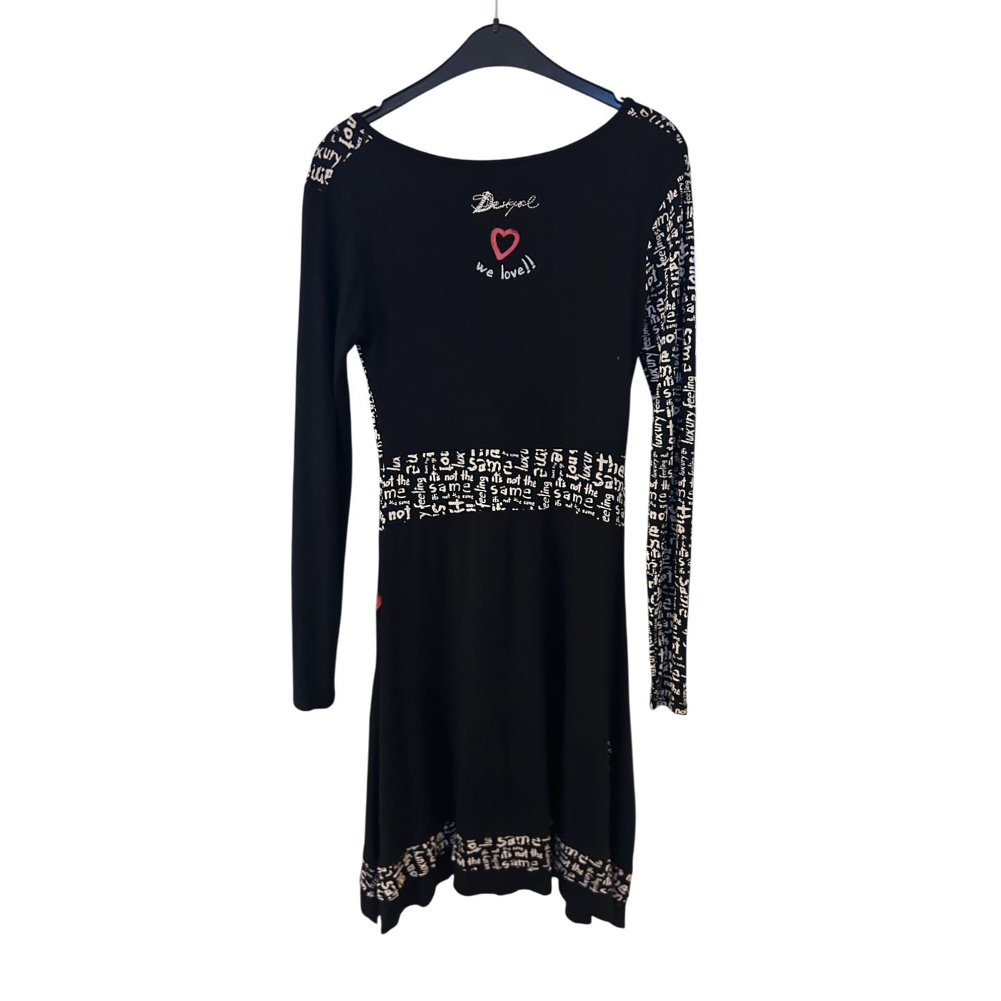 Desigual Kleid Damen Dress Damenkleid Gr. S Schwarz Print Stretch Stylisch Look