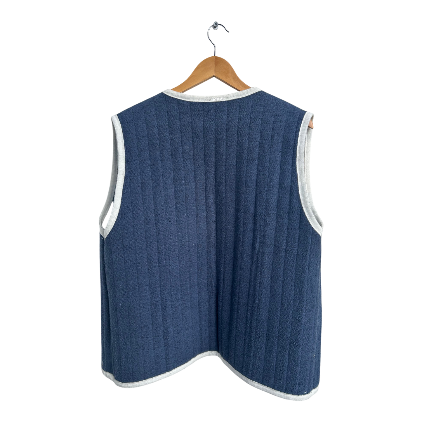 Vintage Wendeweste Damen Gr 44 Beige Blau Patchwork Warm Wolloptik Boho