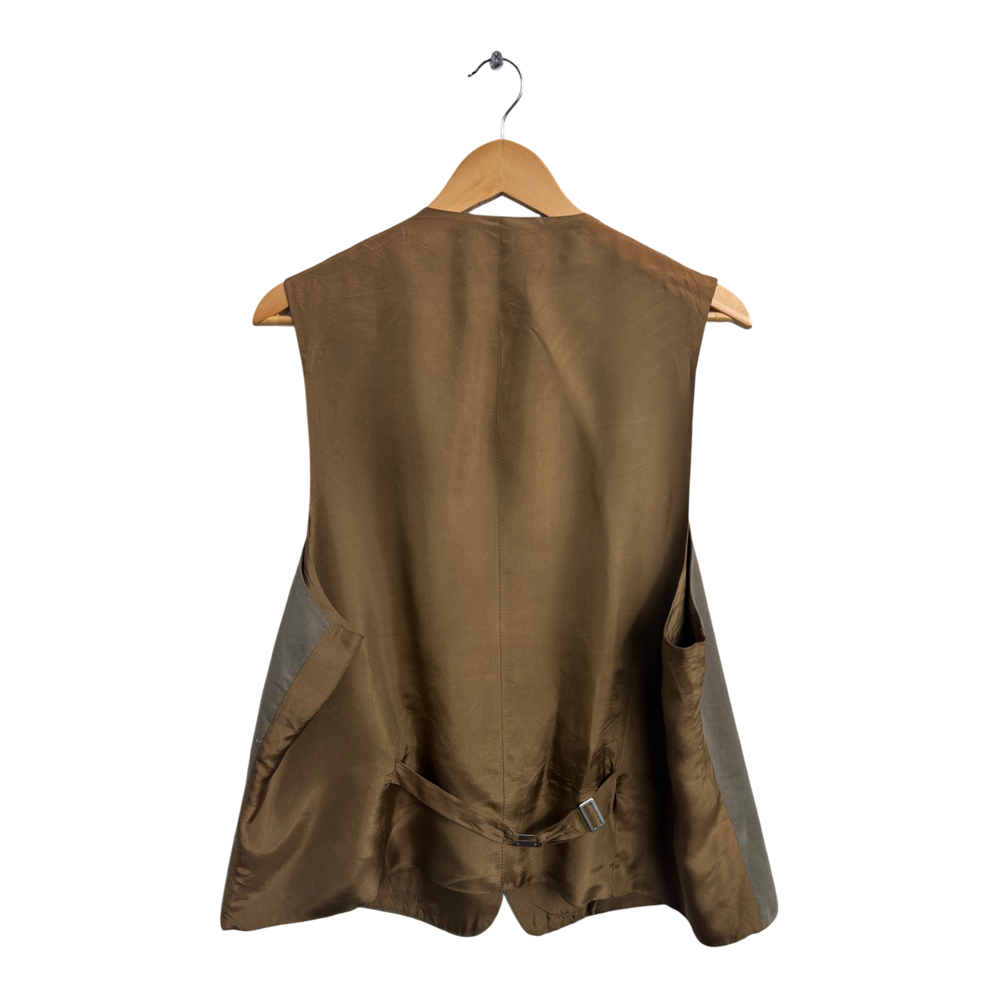 C&A Herren Weste L Kurzgröße 28 Braun Vintage Velours Stoff Klassisch Retro