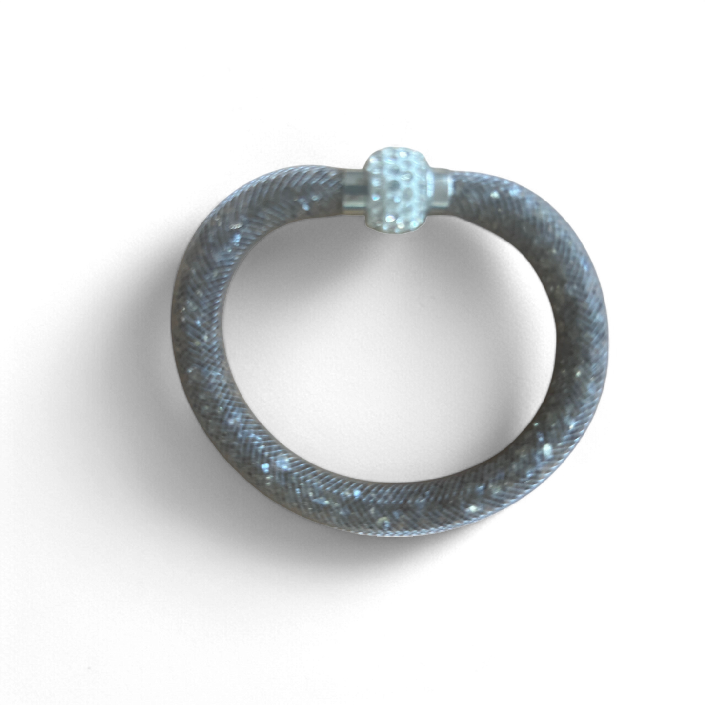 Damen Armband Silber mit Magnetverschluss Glitzer Look