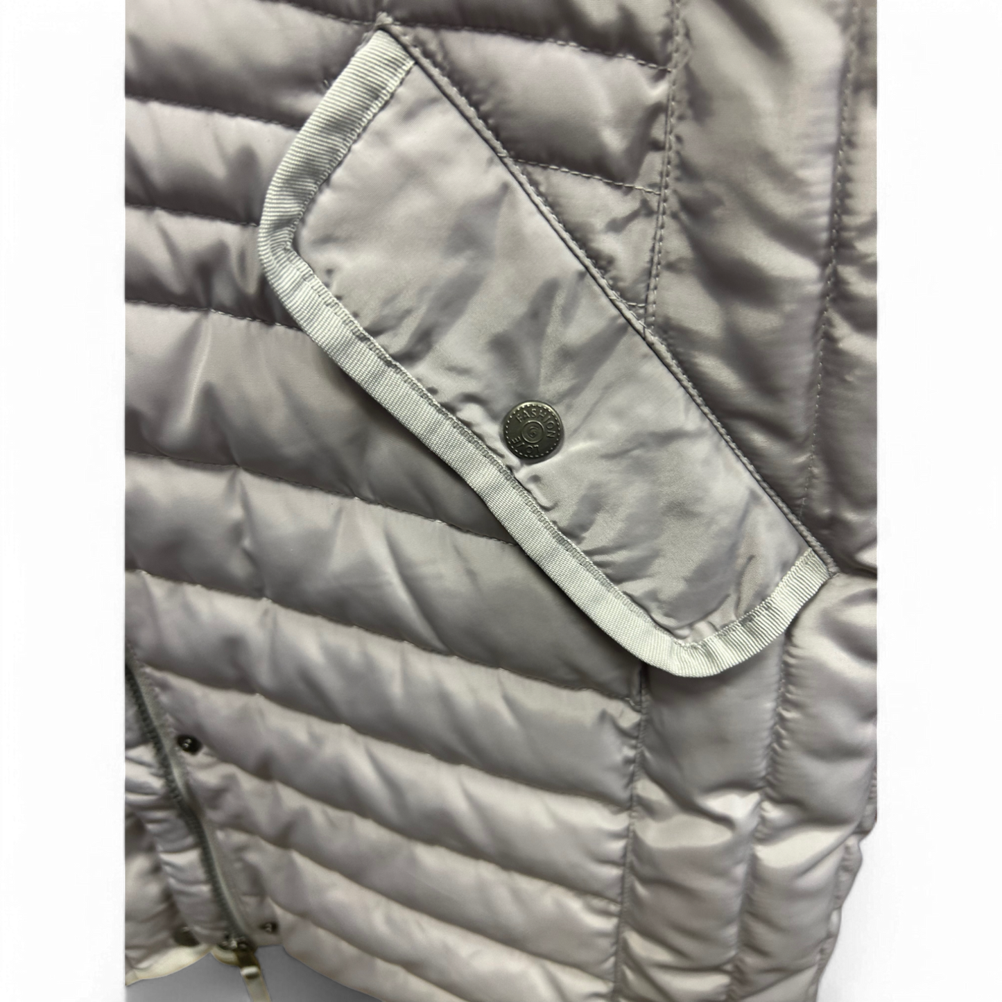 ❄️ Steppmantel Damen 44 Grau – Winterjacke mit Kunstfellkragen – Sehr gut! ❄️