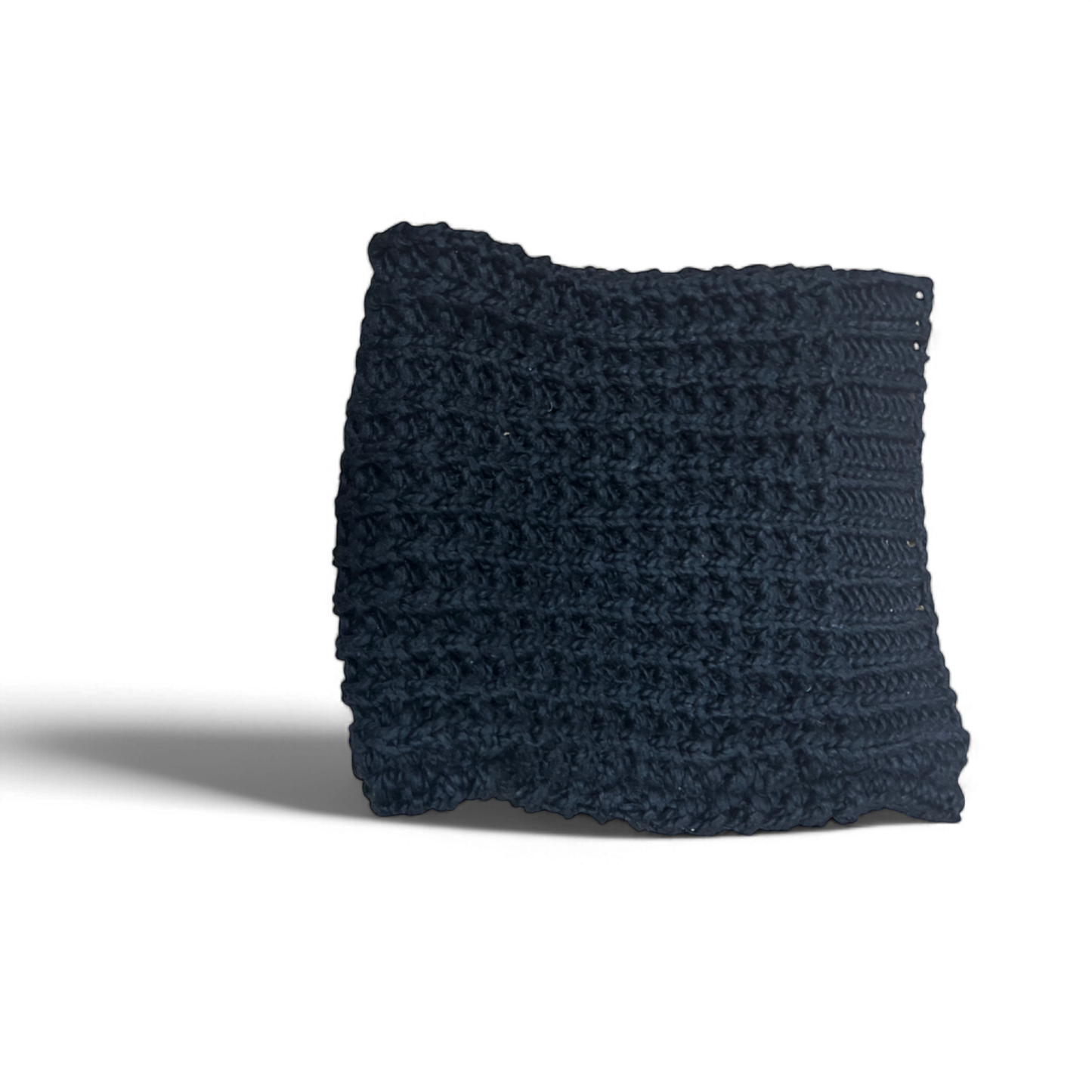 🖤 Grobstrick Loop Schwarz 38x30 cm – Handgestrickter Look 🖤