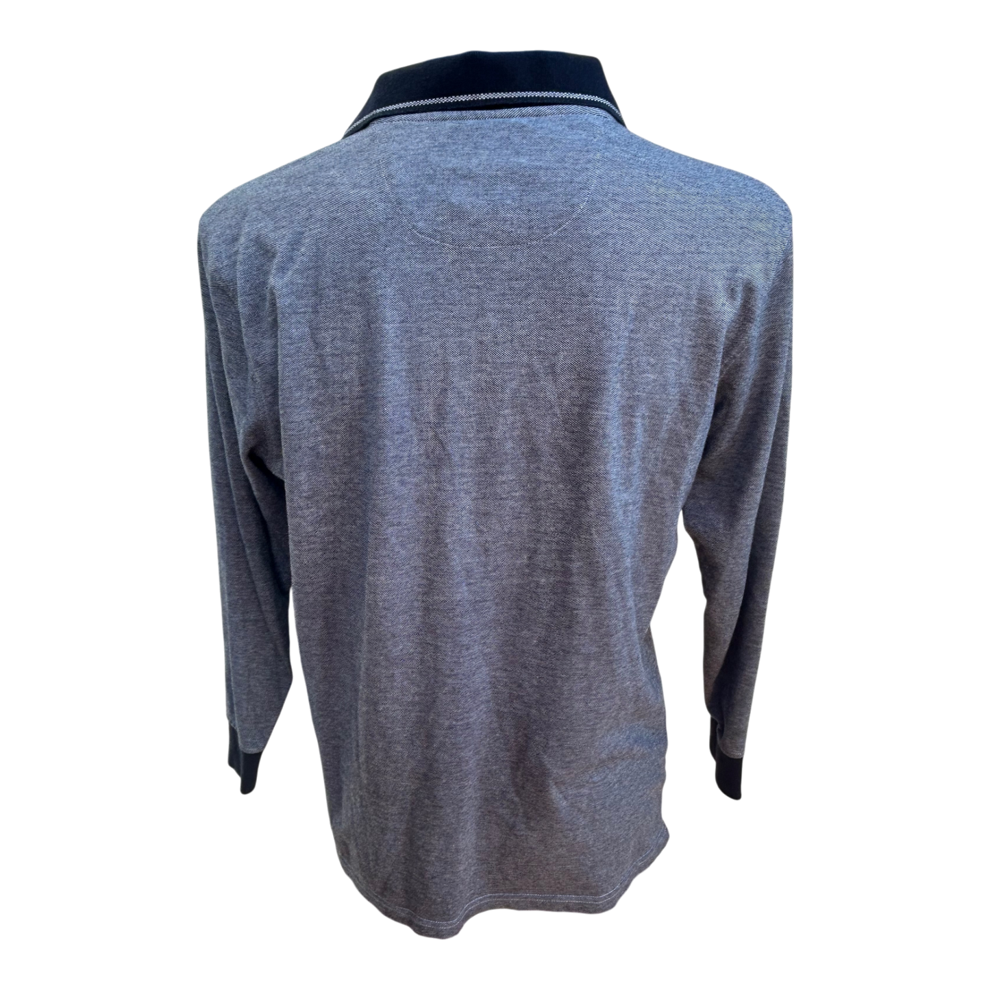 Andrew James Sailing Poloshirt Herren Gr 54 XL Grau Langarm Baumwolle Casual Sportlich