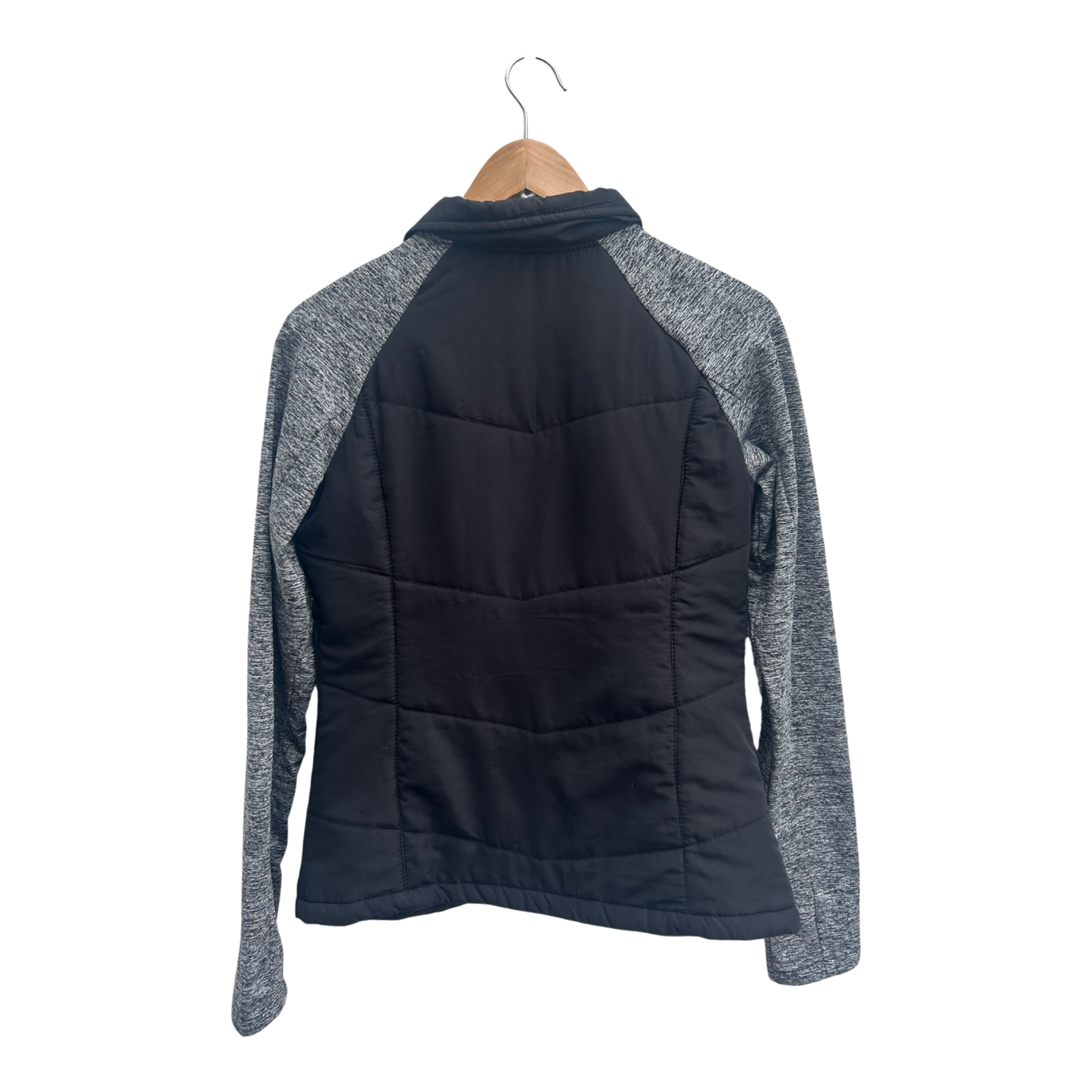 Atmosphere Sportjacke Damen Gr 38 Schwarz Grau Trainingsjacke Leicht Wattiert Modern