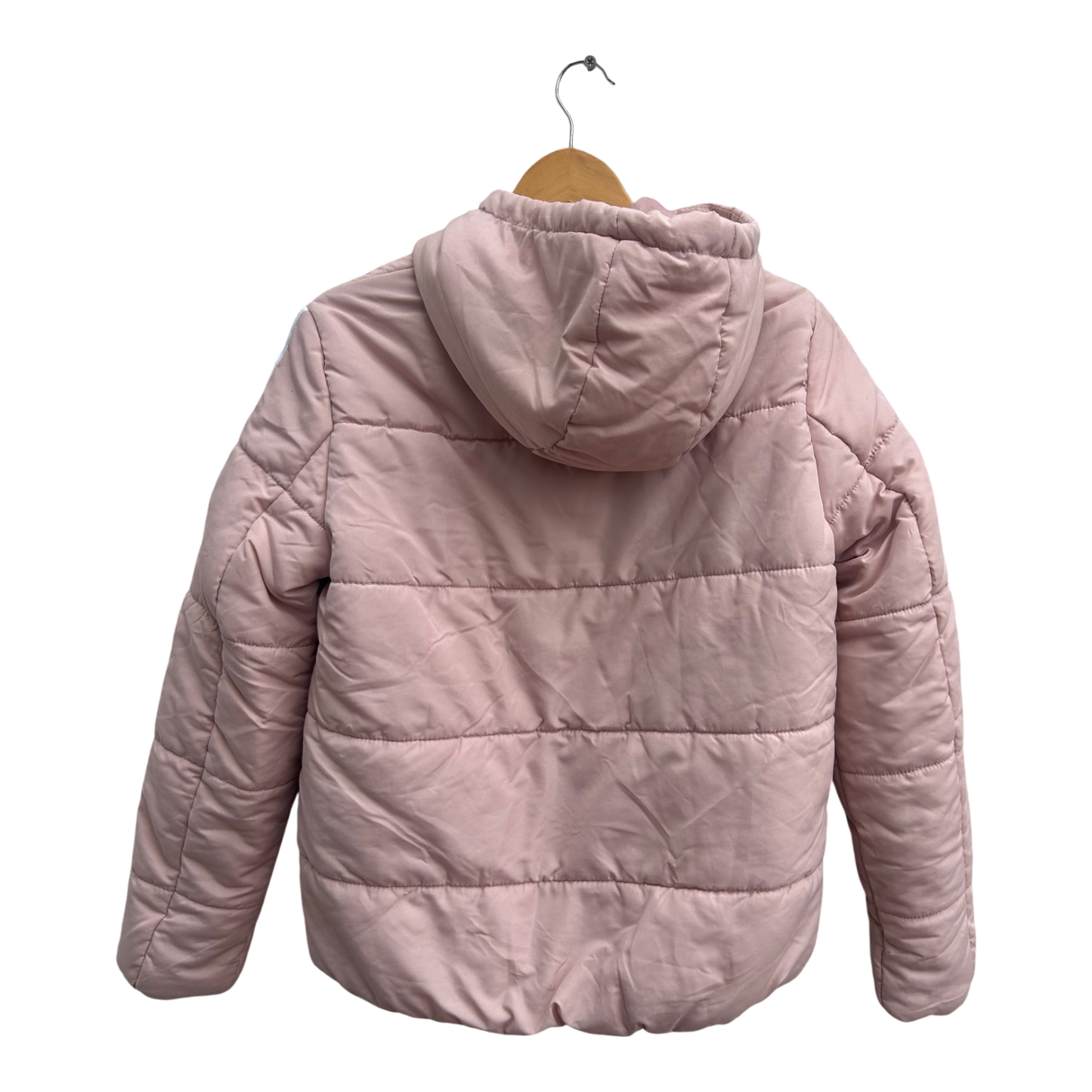 Jean Pascale Damen Steppjacke Gr 36 Rosa Kapuze Weiß Gestreift Gefüttert