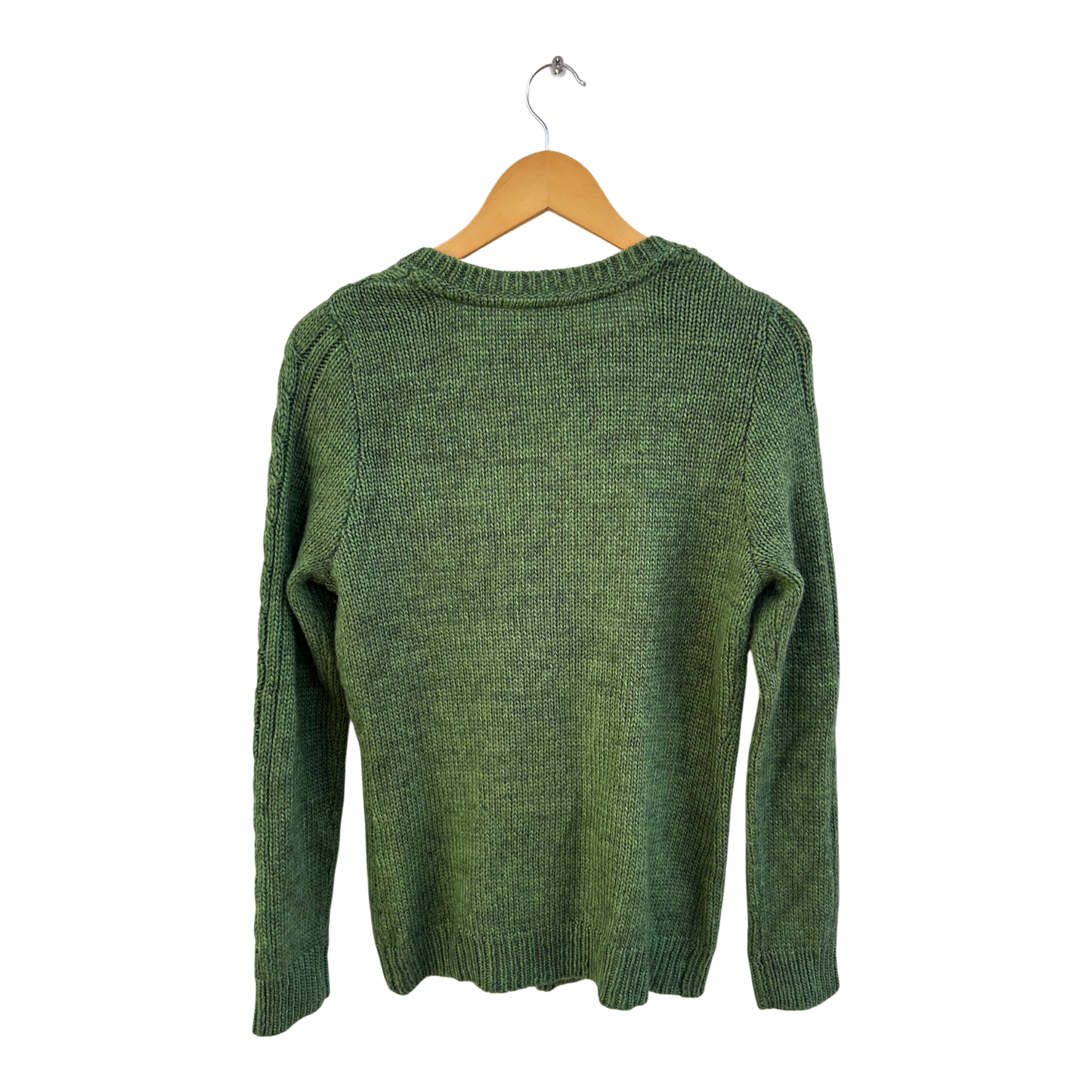 Orsay Cardigan Damen Gr L Grün Alpaka Mix Strickjacke Zopfmuster Knöpfe Elegant