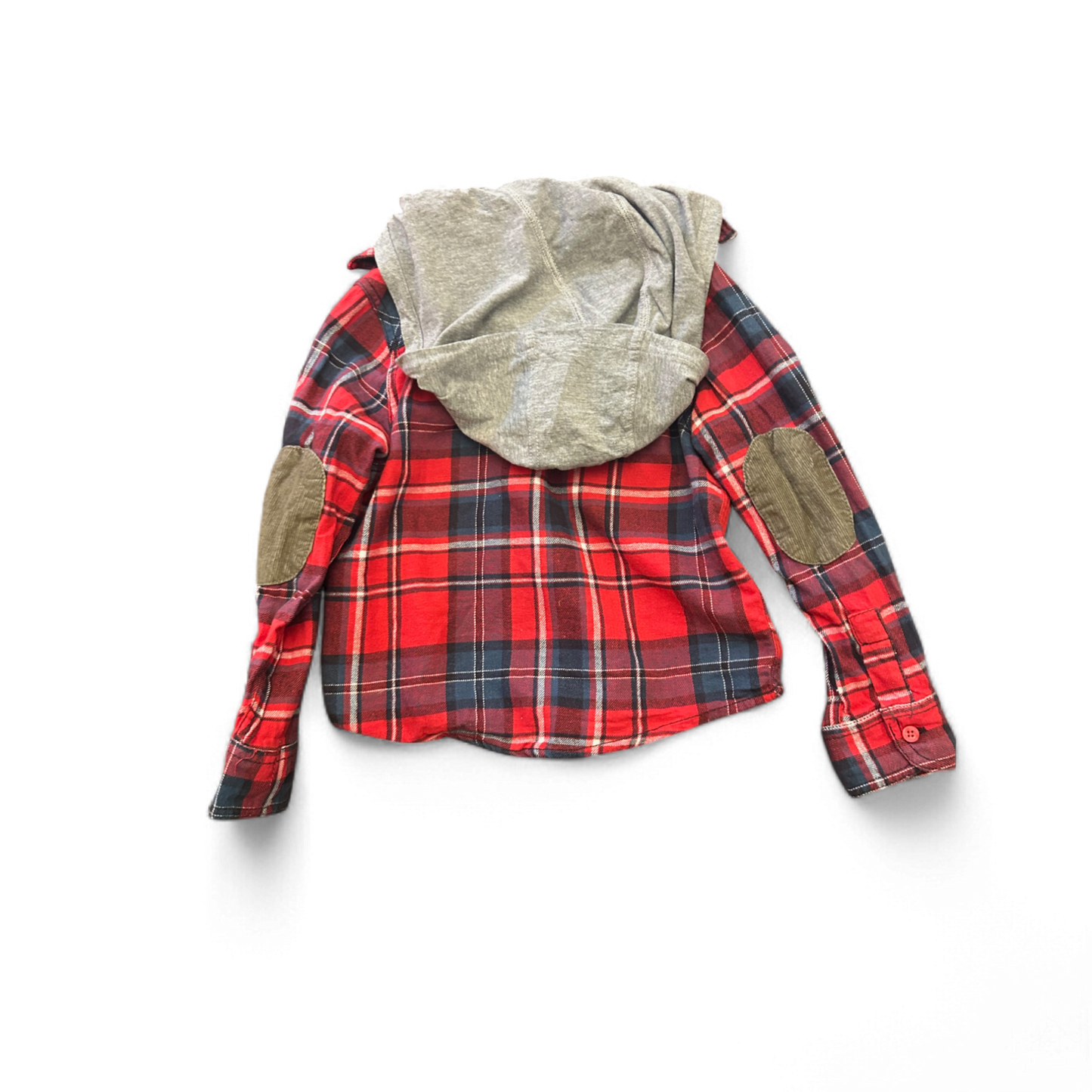 Pepperts Kinder Hemd Gr 128 Kariert Blau Rot Kapuze Abnehmbar Baumwolle