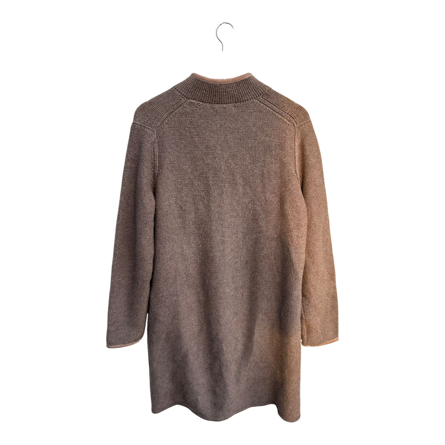 Christian Berg Strickjacke Damen Gr 42 Braun Wollmix Lange Jacke Elegant