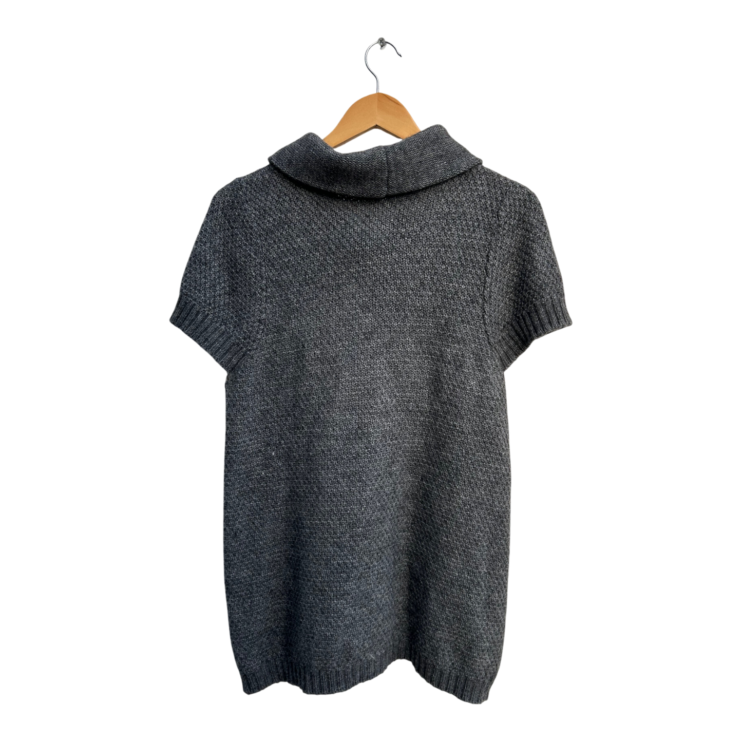 Yessica Pullover Damen L Grau Rollkragen Kurzarm Longpullover Wolle Elegant