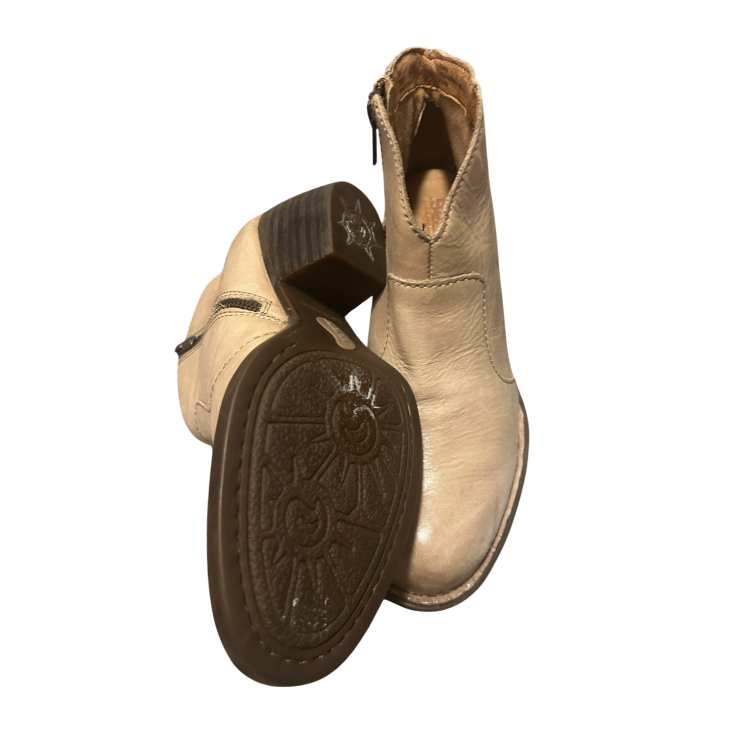 🤎 BORN Echtleder Stiefeletten Gr. 37 – Beige – Sehr gut