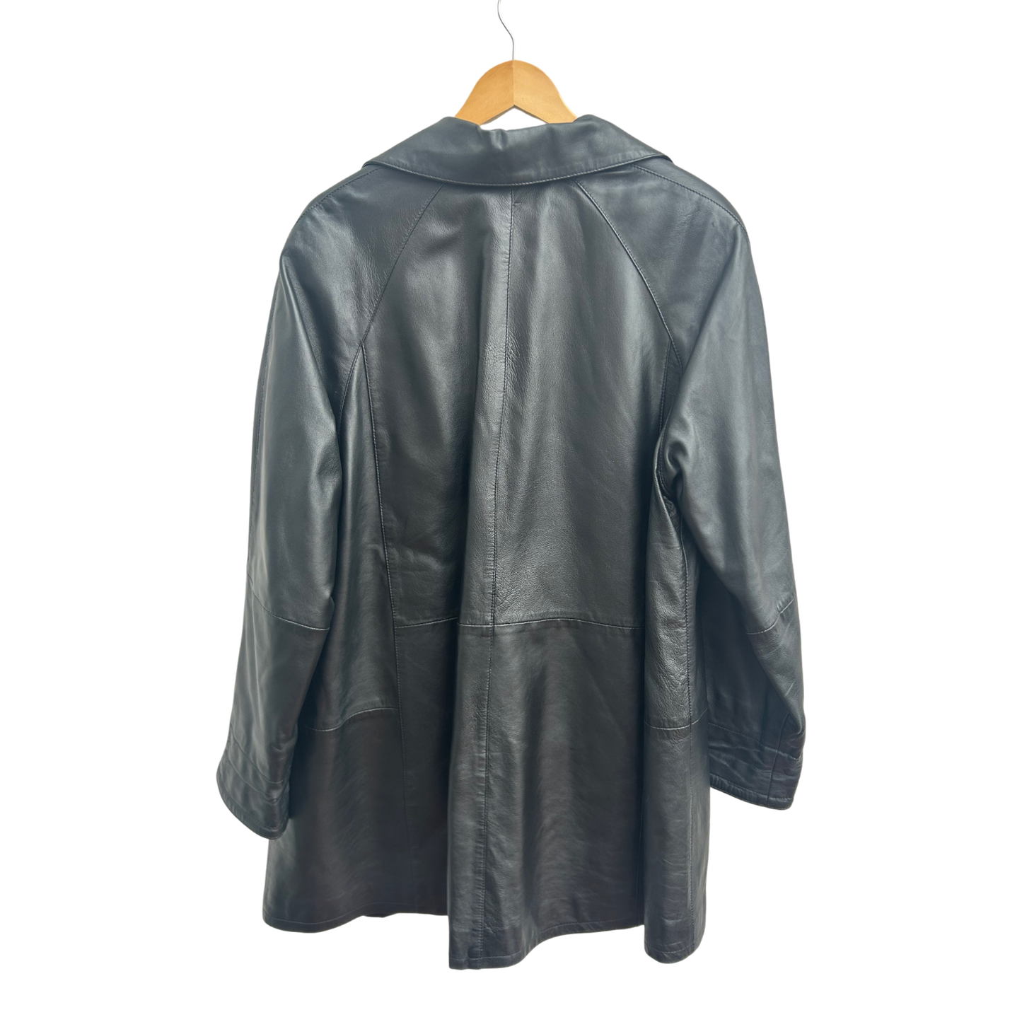 Ledermantel Schwarz Damen Gr 44 Echtleder Lammnappa Elegant Klassisch Pure Panda