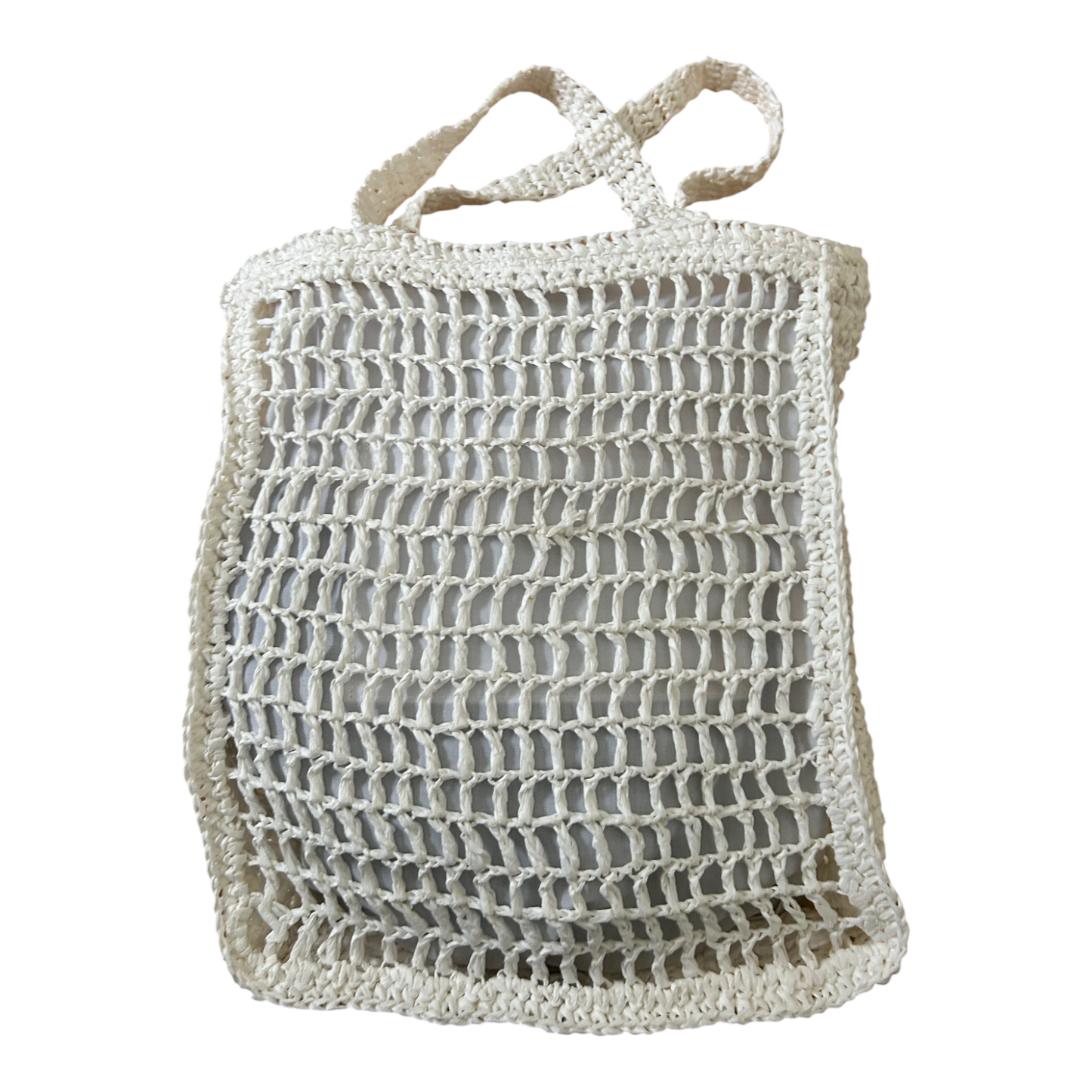 Vimoda Rive Gauche Tasche Weiß Häkel Shopper Sommer Boho Strandtasche Neu Etikett