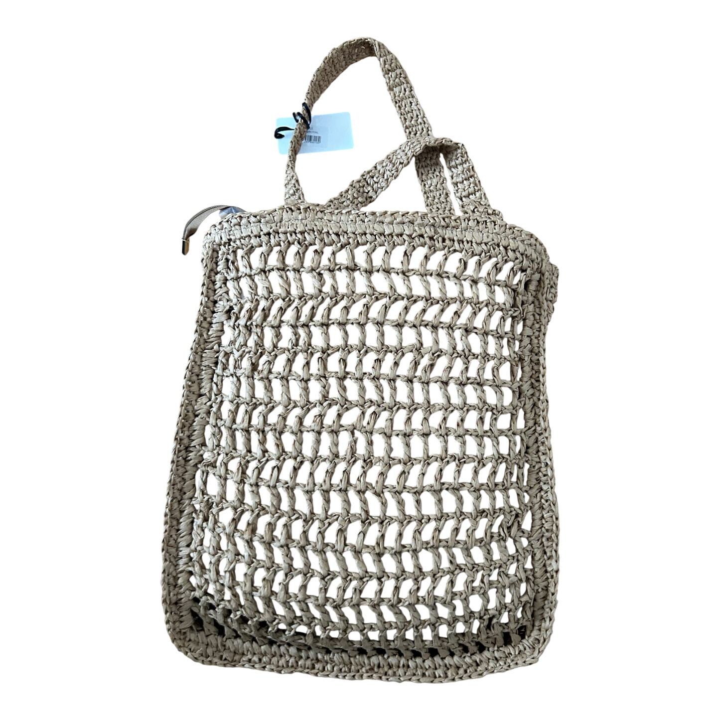 Vimoda Rive Gauche Tasche Blau Beige Häkel Shopper Sommer Boho Strandtasche Neu Etikett