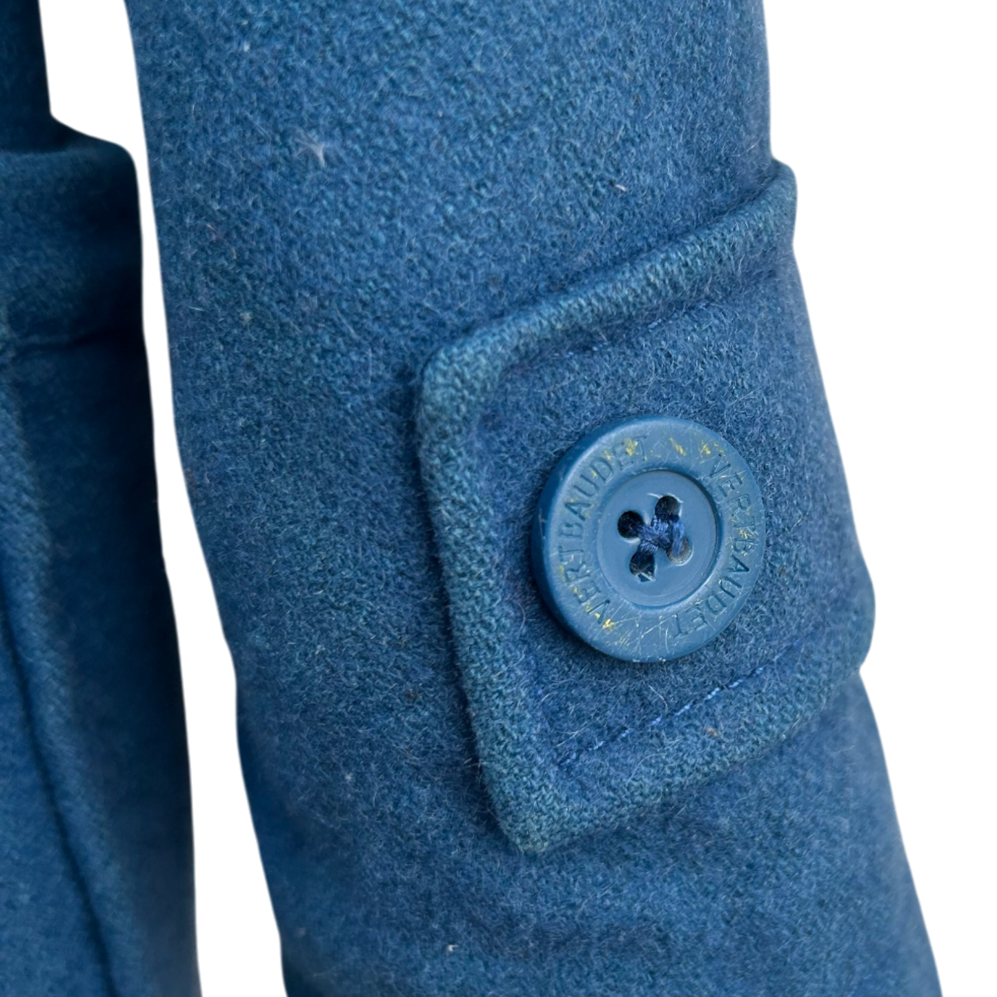 Vertbaudet Wollmantel Kinder Gr 116 Blau Kapuze Dufflecoat Warm Gefüttert Elegant