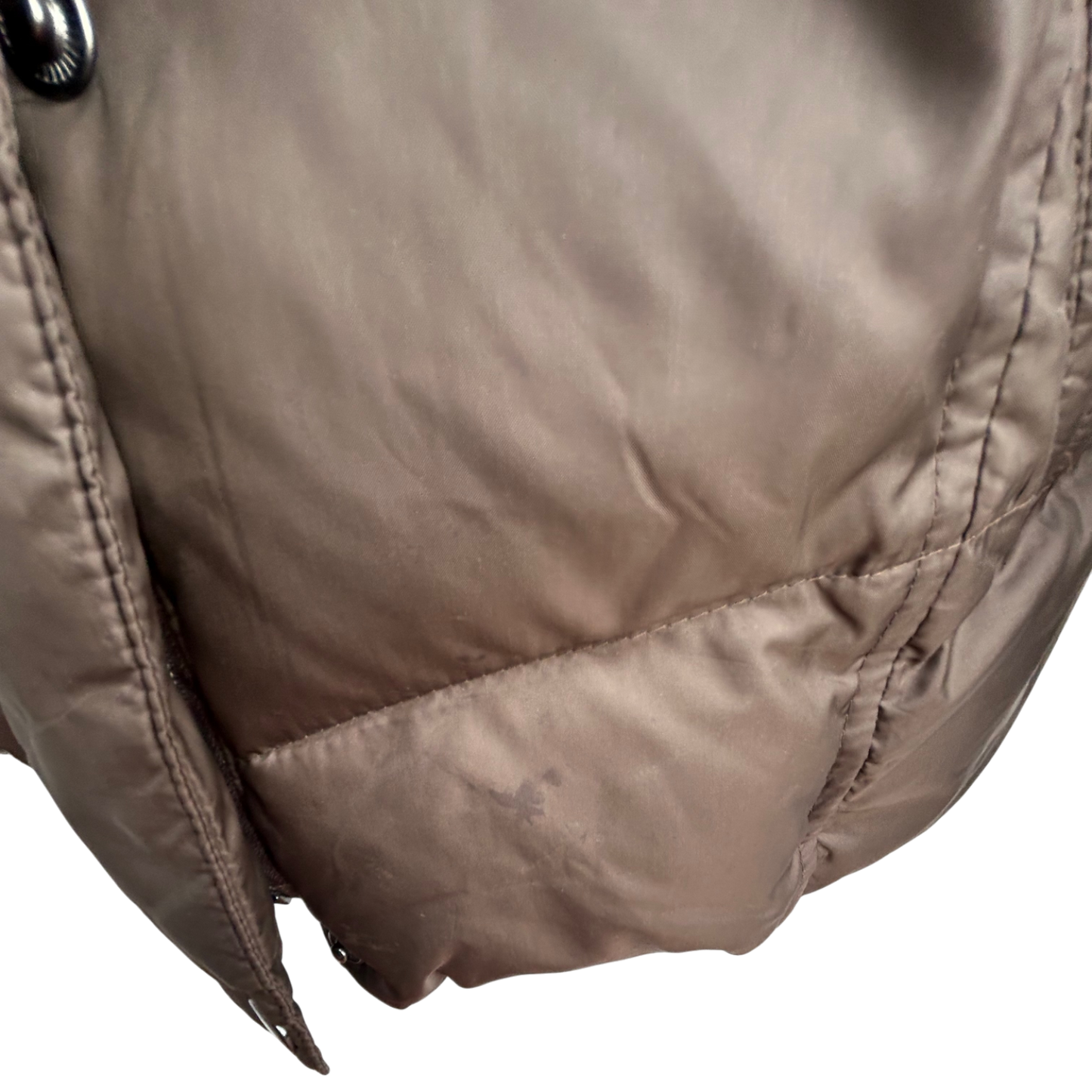 Esprit Daunenjacke Damen Gr 38 Braun Gefüttert Kapuze Fellkragen Tailliert Elegant Warm